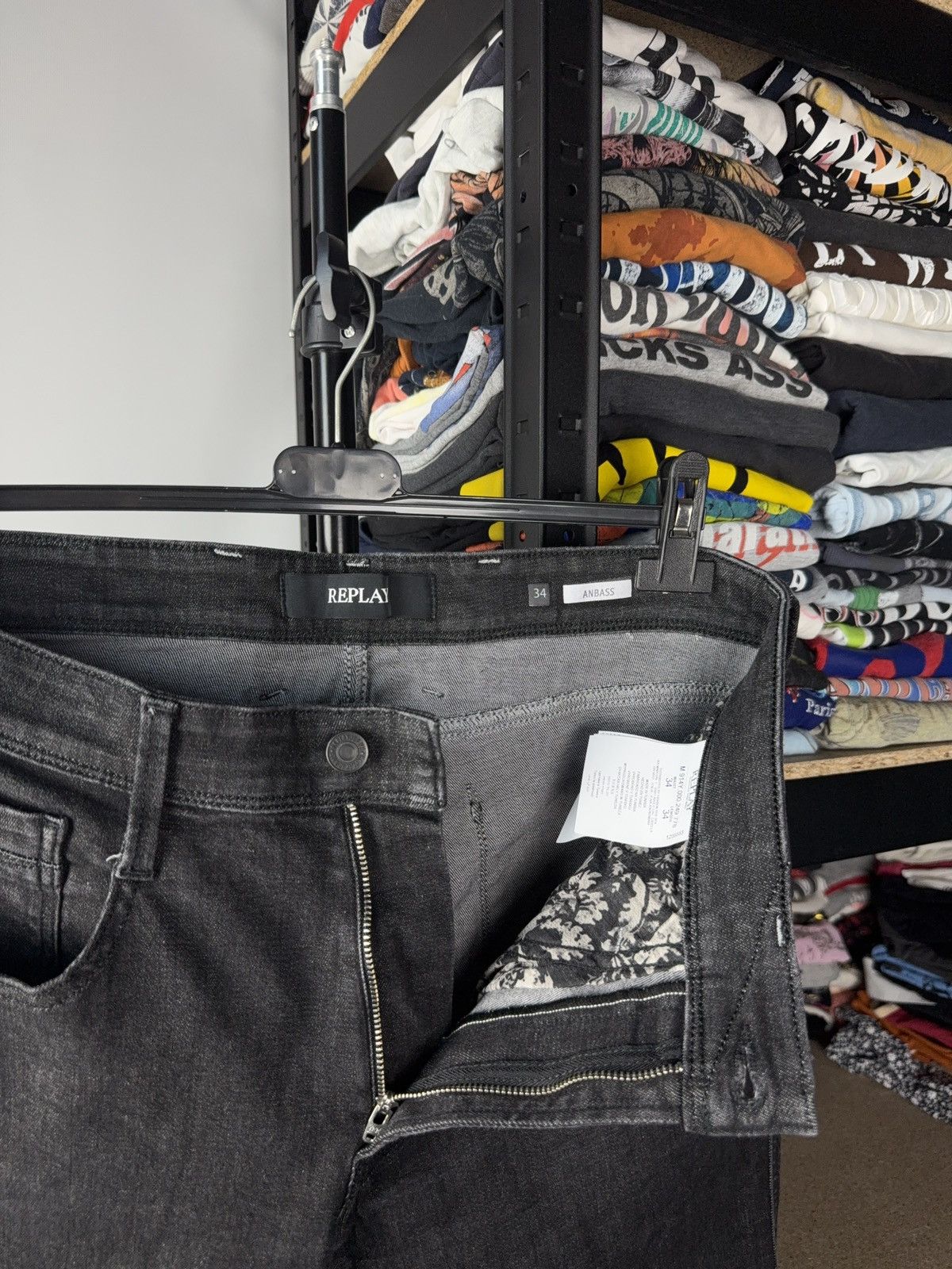 Replay Luxury 00s Replay Black Denim pants Jeans W34 Vintage Italy Size US 34 / EU 50 - 11 Thumbnail