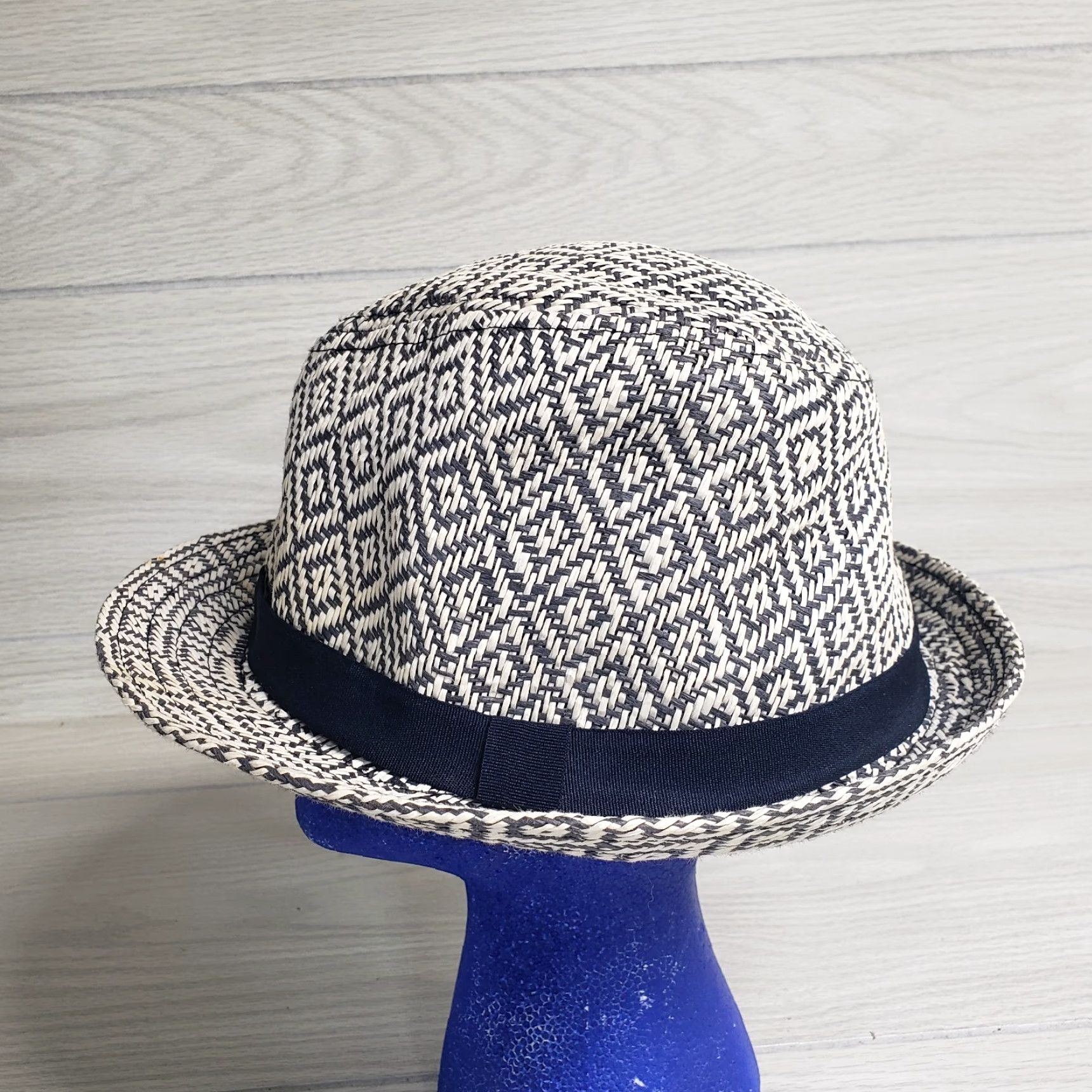 Vintage Pugs Gear Hat Adult M Gray Fedora Checkered Short Brim Mens Size US 31 - 4 Thumbnail