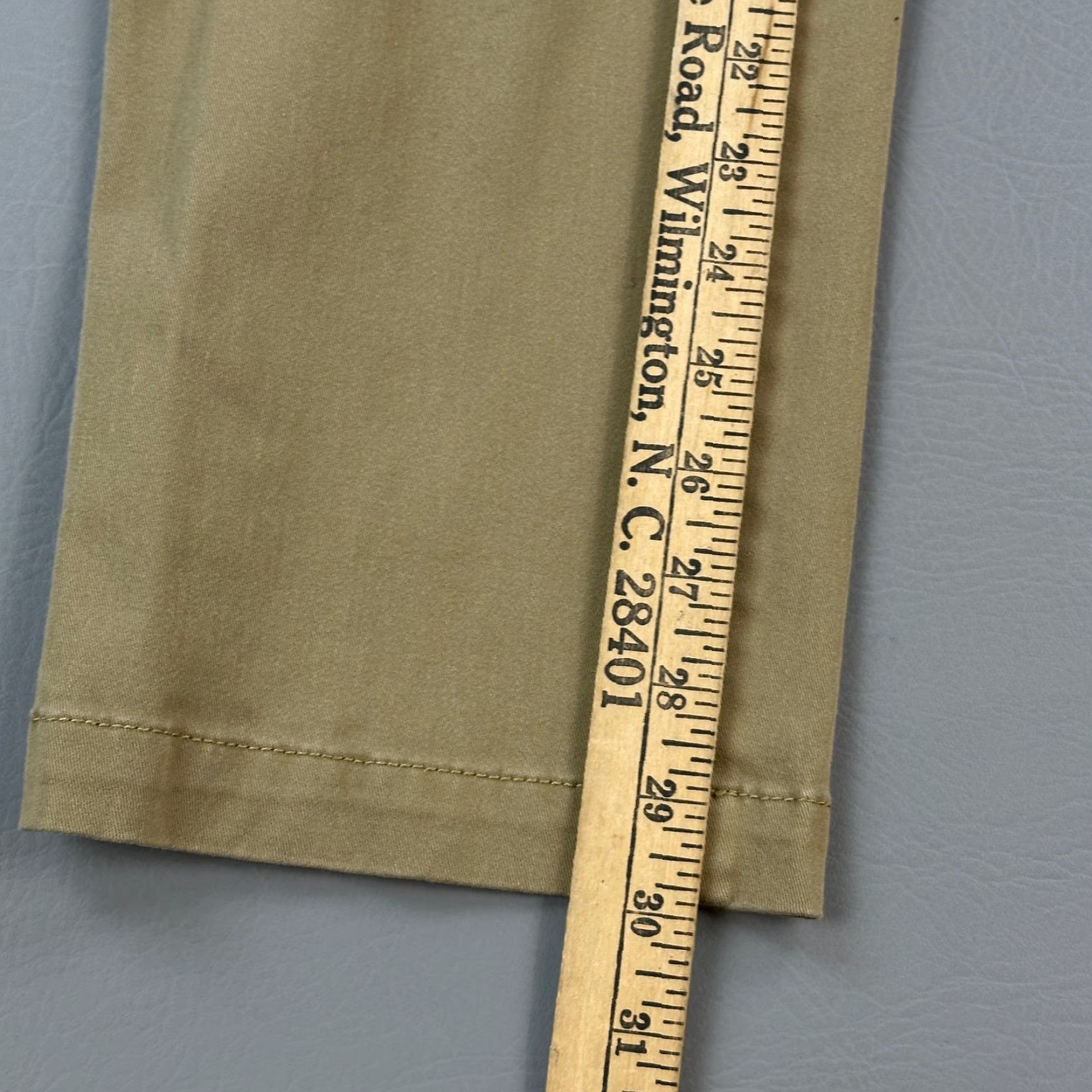 Kenneth Cole Kenneth Cole Reaction Pants Mens 33x30 Khaki Slim Fit Chino Flat Front Stretch - Regular 33x30 - Beige, Cotton Polyester Spandex - Logo, Preppy - Mens Size US 33 - 3 Thumbnail