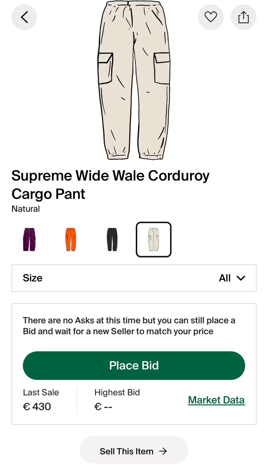 Supreme Supreme Wide Wale Corduroy Cargo Pants Size US 34 / EU 50 - 3 Thumbnail