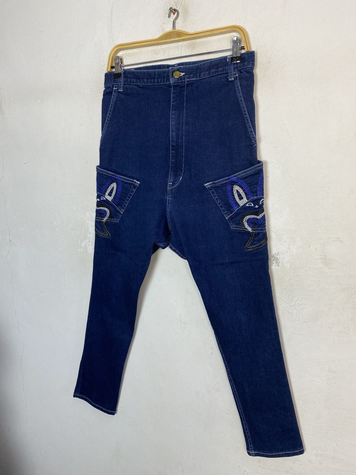 mercibeaucoup Mercibeaucoup Issey Miyake Denim Jeans Baggy Embroidery Logo Size US 31 - 4 Thumbnail