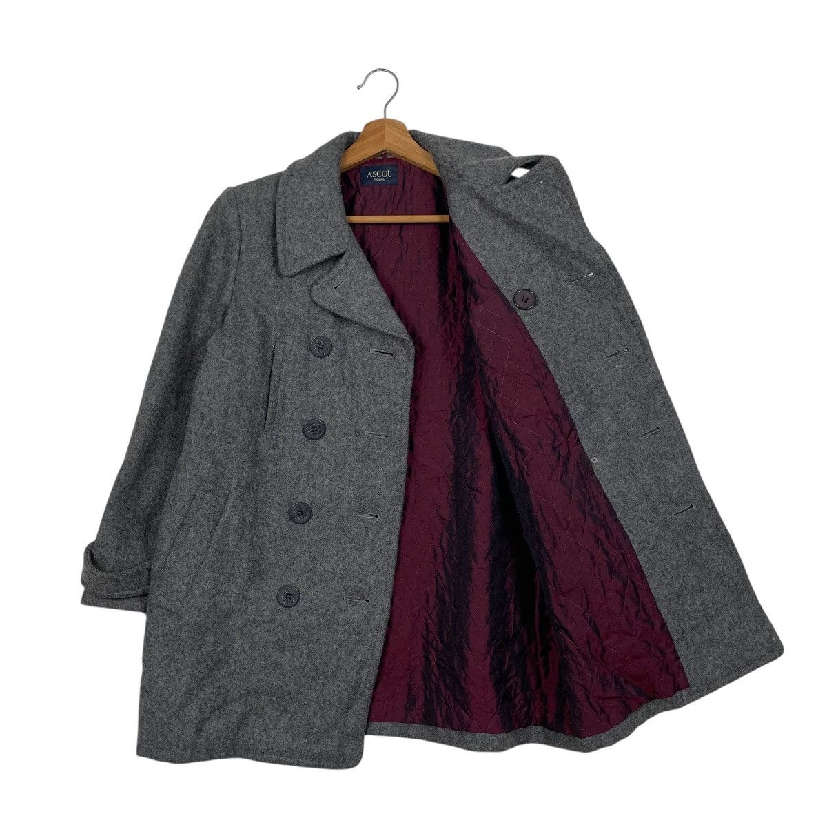 Japanese Brand Ascot Double Breasted Wool Coat Size M / US 6-8 / IT 42-44 - 9 Thumbnail