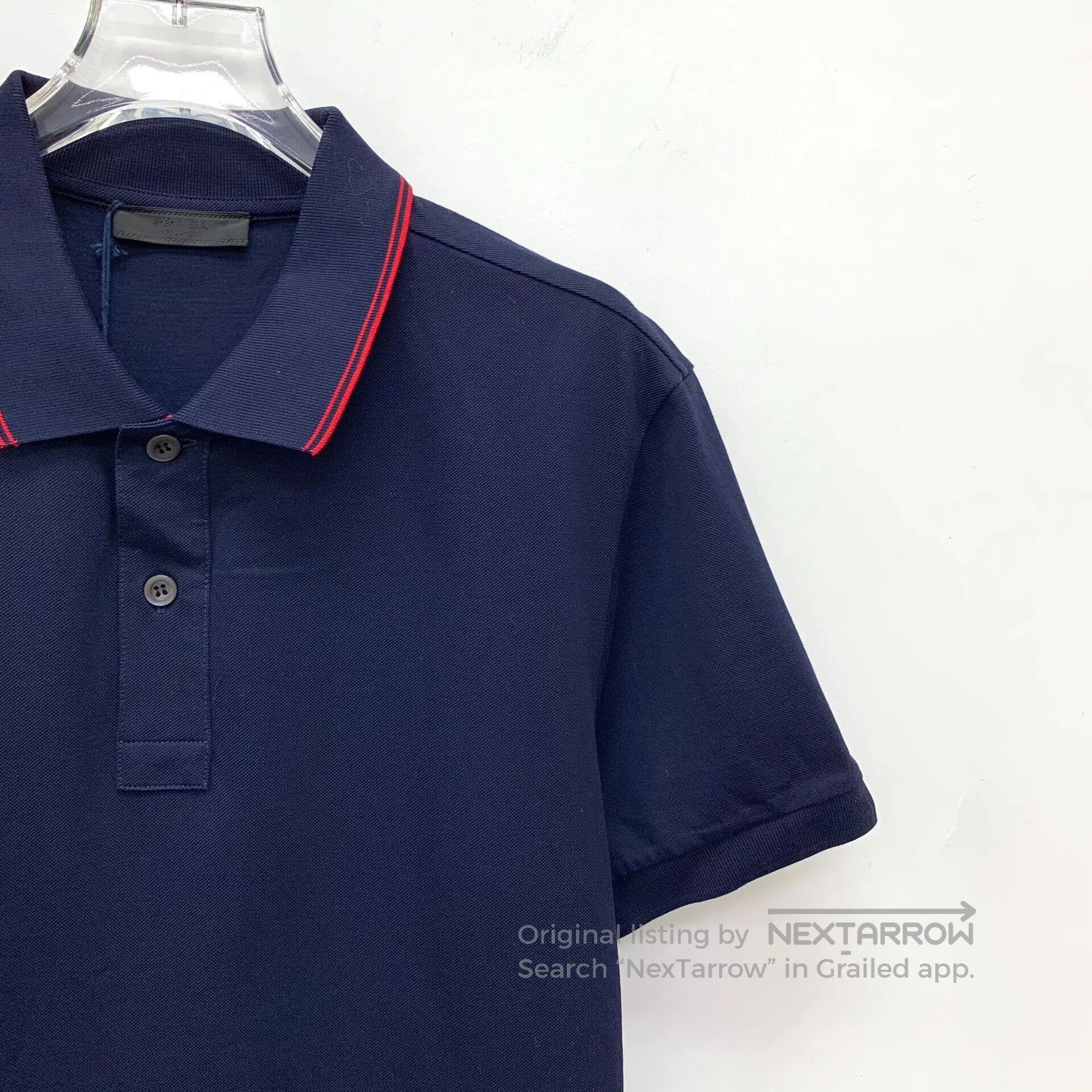 Prada Prada Navy Cotton Short-Sleeve Polo Shirt. Size US M / EU 48-50 / 2 - 3 Thumbnail