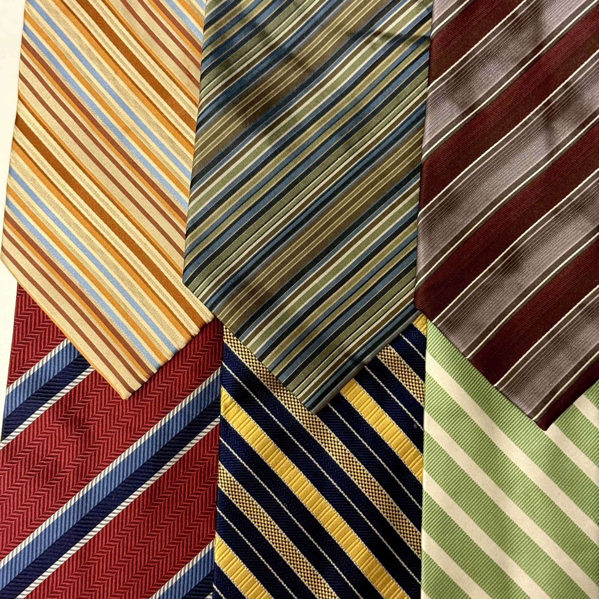 Nautica 10 pc Designer Thick Woven Silk STRIPE Ties Necktie Lot Size ONE SIZE - 2 Thumbnail