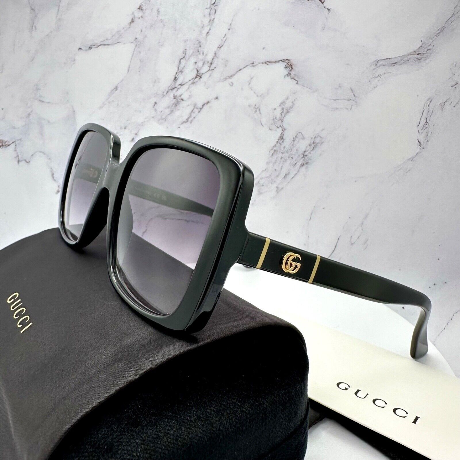 Gucci New Gucci Sunglasses Black Square Size ONE SIZE - 5 Thumbnail