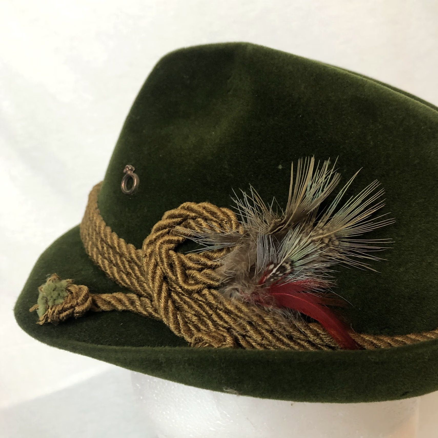 FELT VINTAGE Resistol Manhattan Fedora Hat Men 6 7/8 Green Felt Casual German Style Size ONE SIZE - 7 Thumbnail