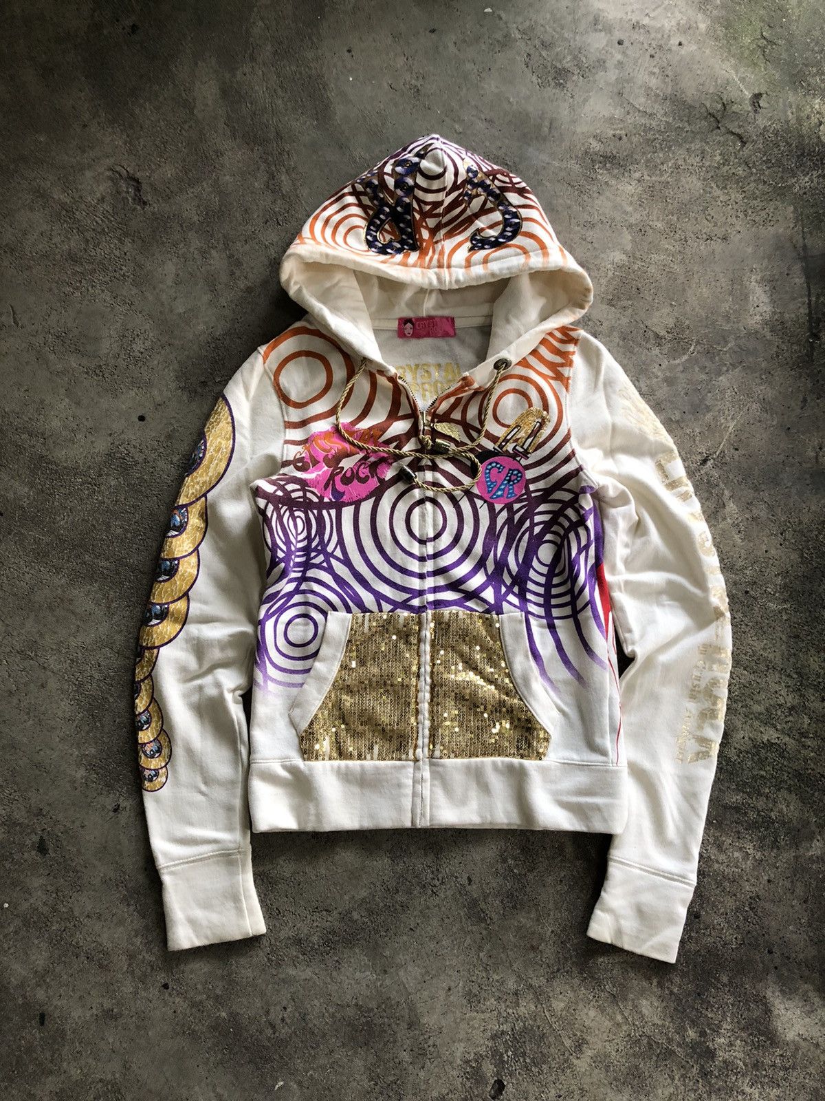 Christian Audigier × Japanese Brand JAPANESE CRYSTAL ROCK BY CRISTIAN ZIP HOODIE Size S / US 4 / IT 40 - 4 Thumbnail