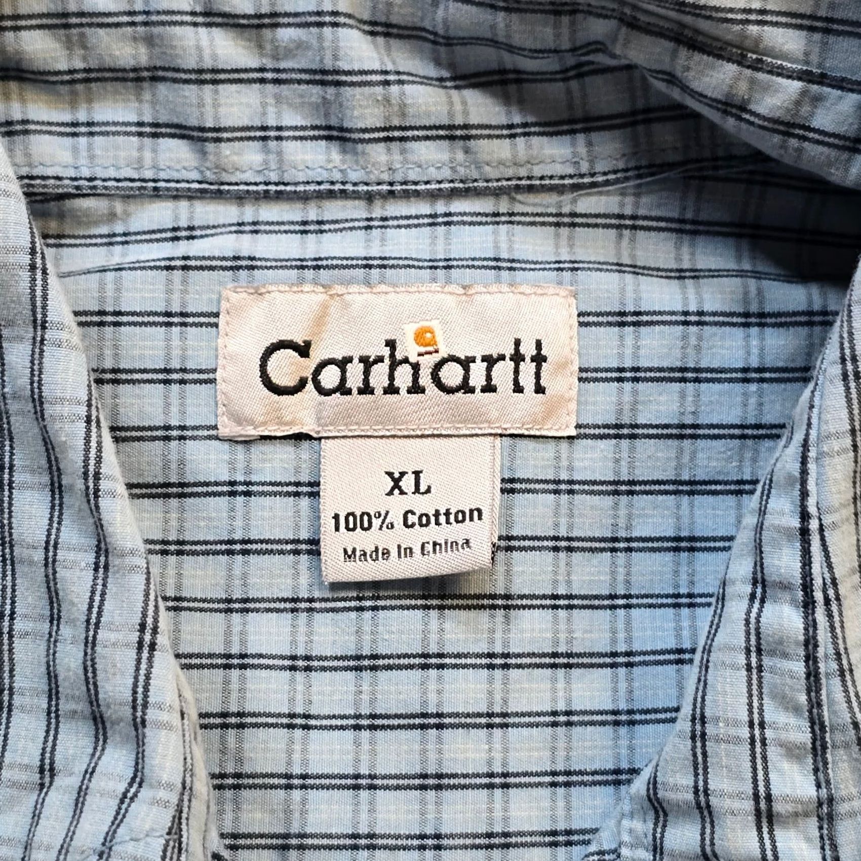 Carhartt Carhartt Shirt Mens XL Blue Plaid Relaxed Fit Short Sleeve Button Casual Size US XL / EU 56 / 4 - 3 Thumbnail