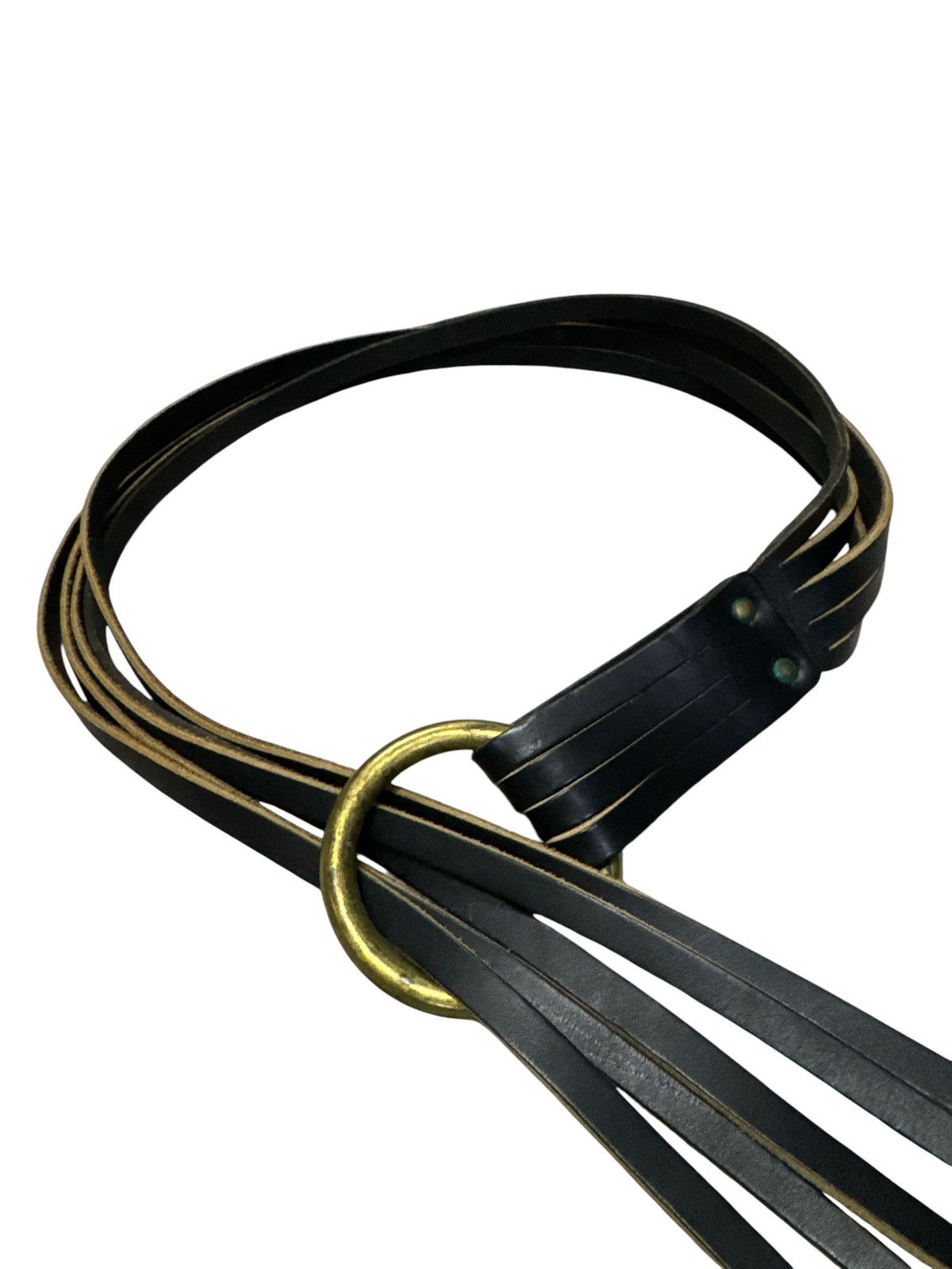 Japanese Brand ACCESSORIES BY PEARL FRINGE BONDAGE LEATHER BELT Size 40 - 2 Thumbnail