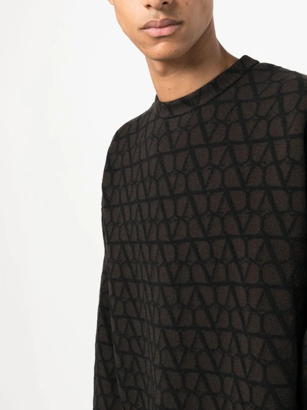 Valentino o1y0525 Crewneck Sweater in Dark Brown Size US S / EU 44-46 / 1 - 2 Thumbnail