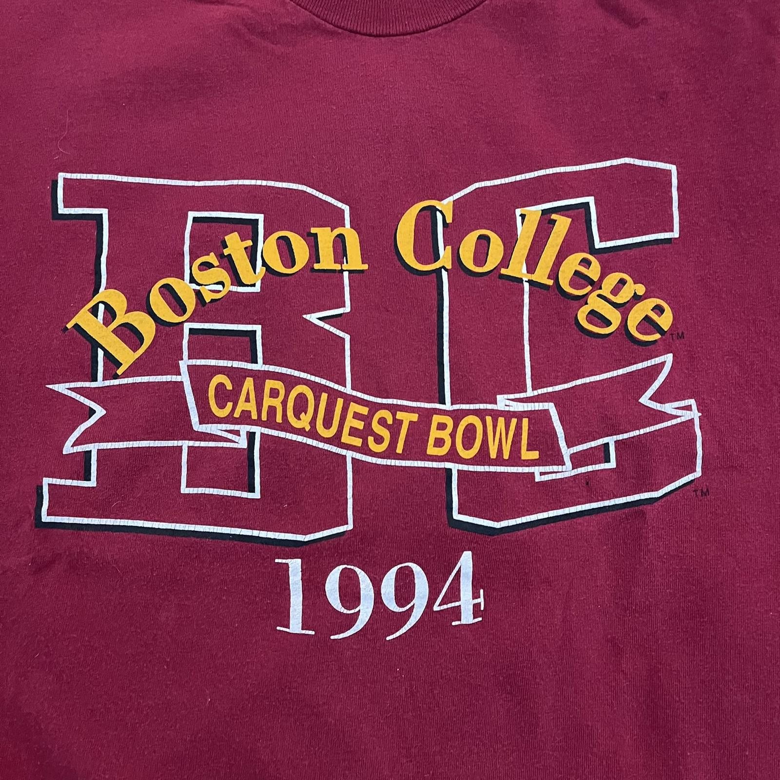 Champion Vtg 90s Boston College Carquest Bowl 1994 Single Stitch Tee Size US XL / EU 56 / 4 - 4 Thumbnail
