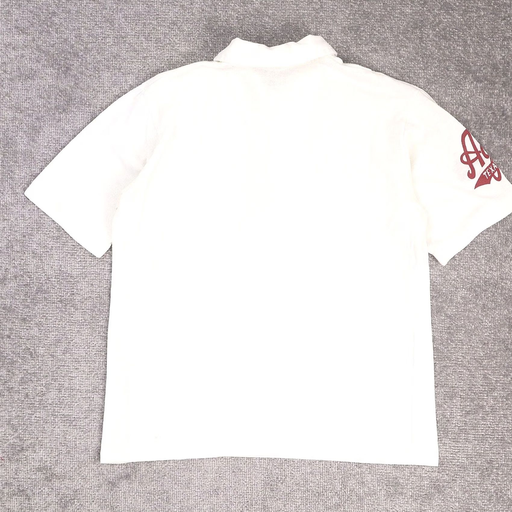 Vintage VTG 80s Texas A& University Aggies Football Medium White Short Sleeve Polo - Vintage 80s Size 32" / US 10 / IT 46 - 2 Thumbnail