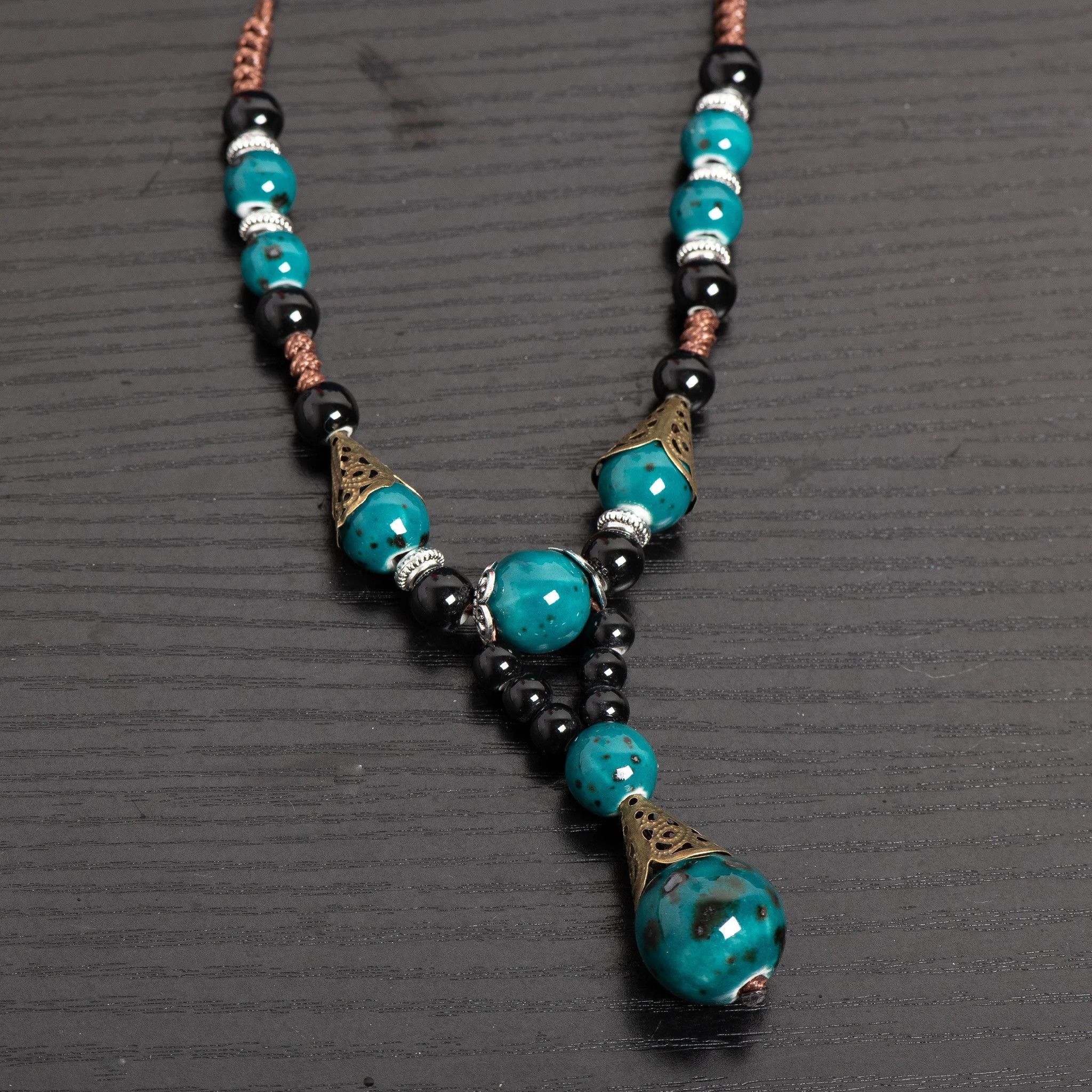 Handmade Vintage Boho Pendant Necklace Handmade Jewelry Gift For Her Size ONE SIZE - 4 Thumbnail