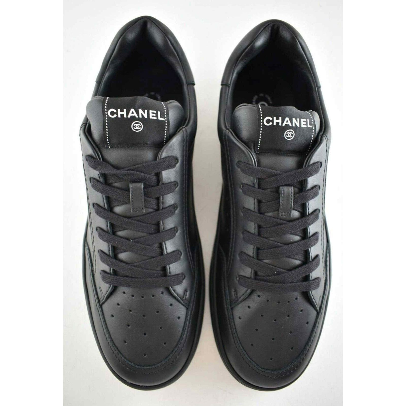 Chanel Chanel Leather Lace Up Tie Low Top Trainer Sneaker 44 11 Size US 11 / EU 44 - 5 Thumbnail