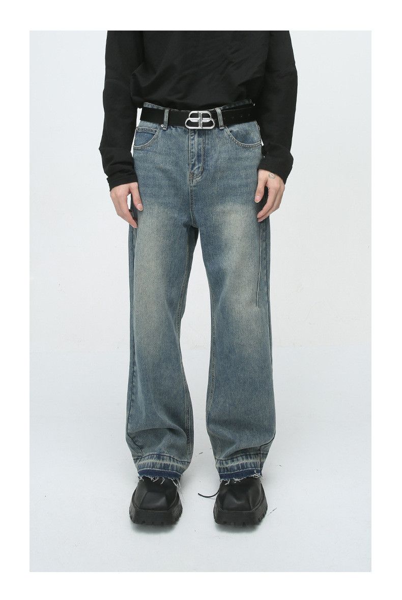 Japanese Brand × Jean Loose straight-leg distressed jeans Size US 32 / EU 48 - 1 Thumbnail
