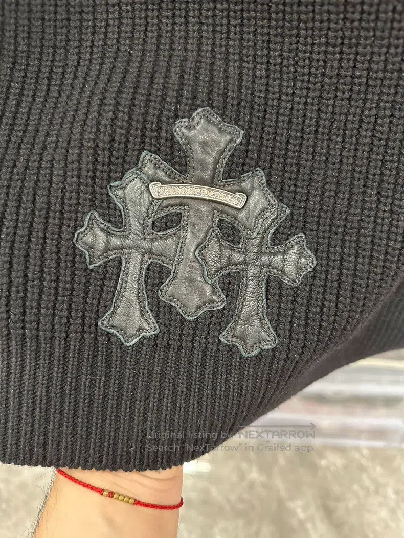 Chrome Hearts CHROME HEARTS Size L Three-cross suede cashmere zipper swea Size US L / EU 52-54 / 3 - 4 Thumbnail