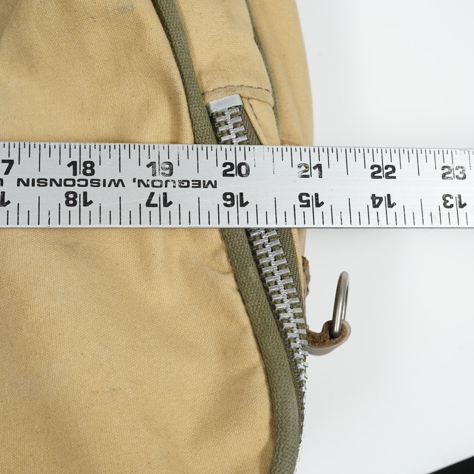 J.W. Hulme Co. VTG J.W. Hulme Co Canvas Leather Duffel Bag #4 Lenzip USA Size ONE SIZE - 15 Thumbnail