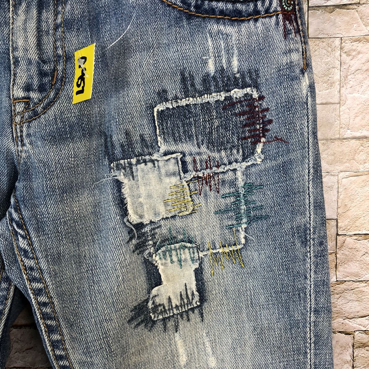 Japanese Brand A:R Blue Distressed ripped patchwork Denim Pants #A957 Size US 28 / EU 44 - 10 Thumbnail