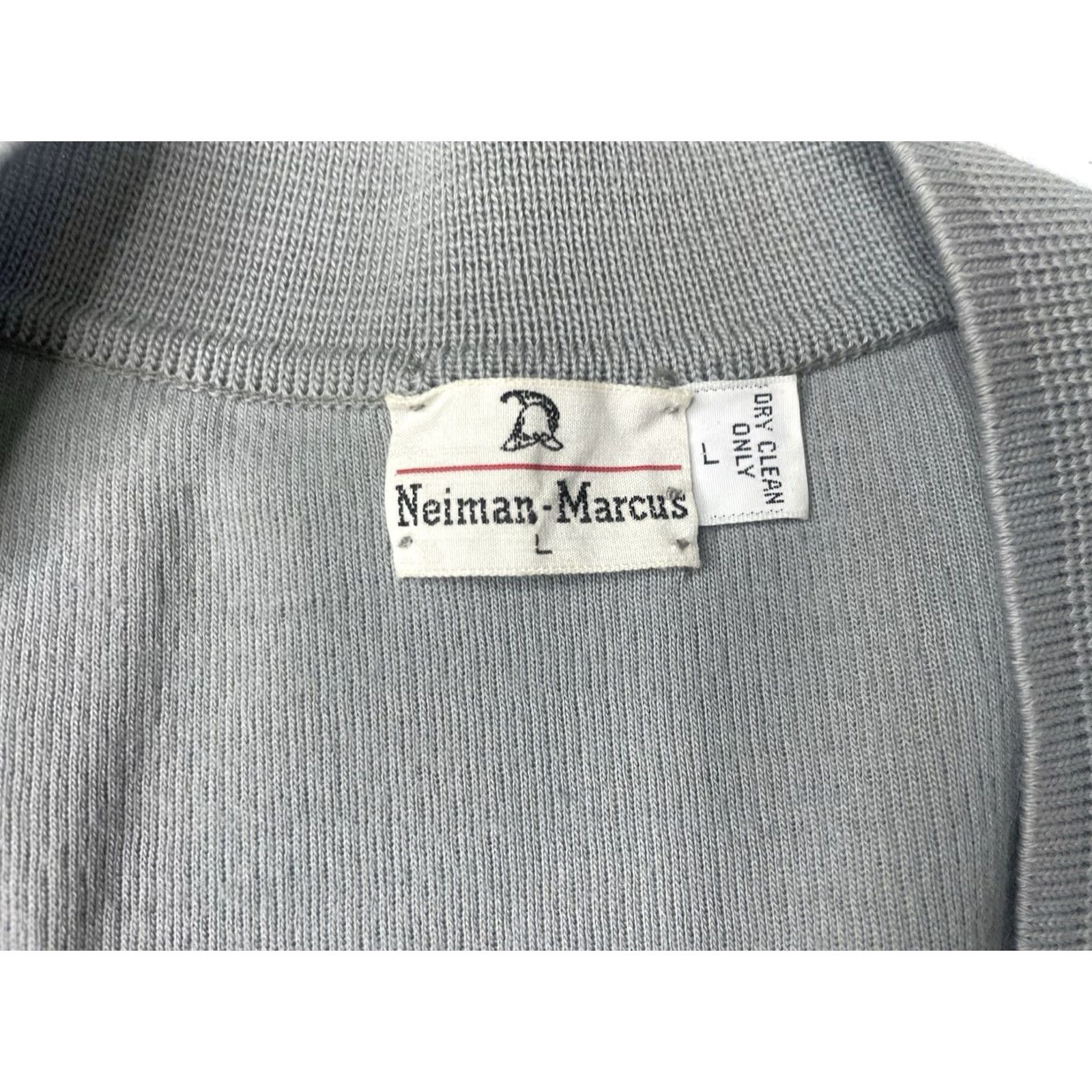 Neiman Marcus VINTAGE Neiman Marcus Cardigan Sweater Men Wool Knit Large Gray 80s Button Long Sleeve Wool Cardigan Regular Fall Winter Mens Size US L / EU 52-54 / 3 - 2 Thumbnail