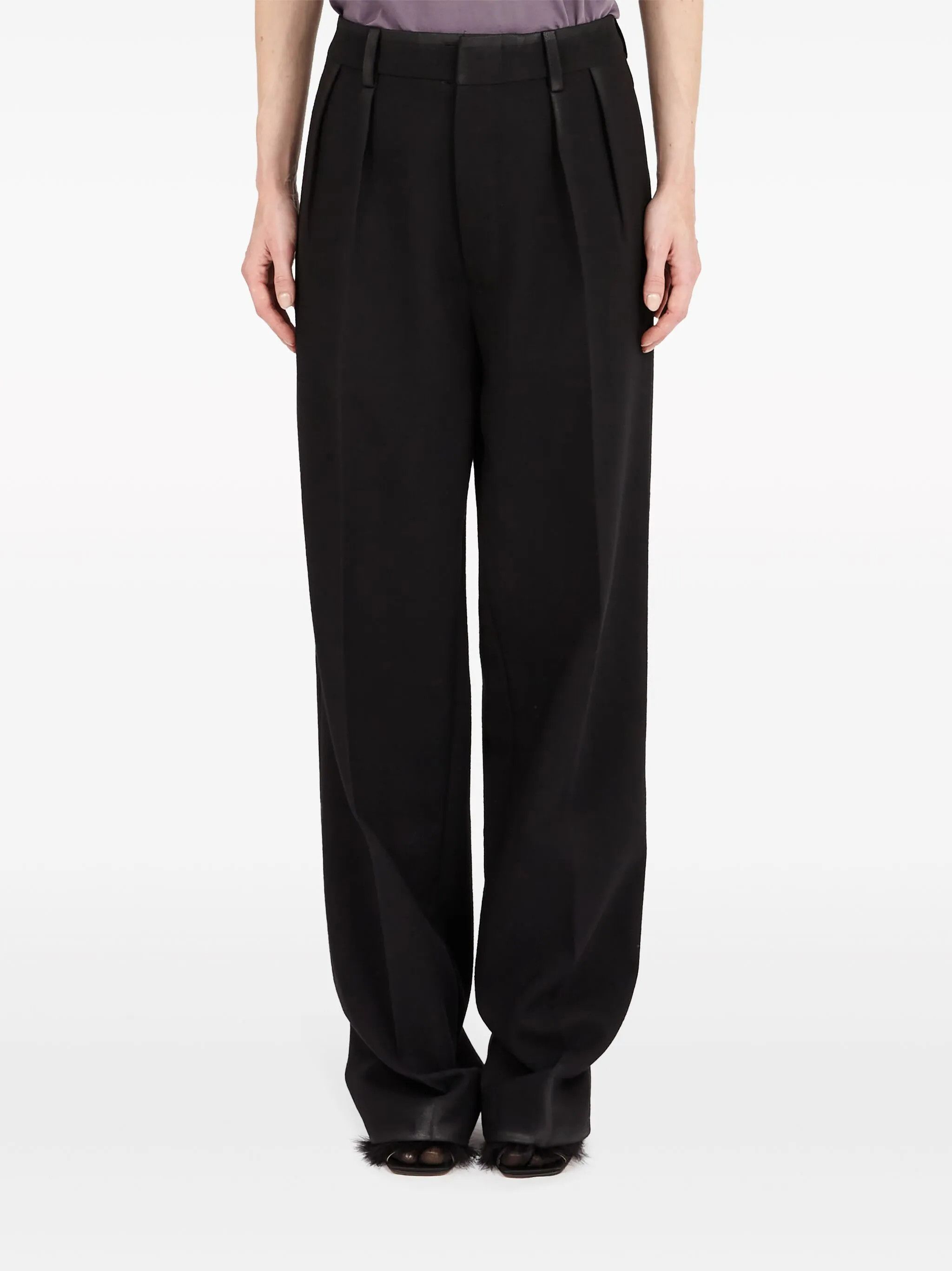 Maison Margiela o1w1db11225 Straight-Leg Gabardine Wool Trousers in Black Size US 36 / EU 52 - 2 Thumbnail