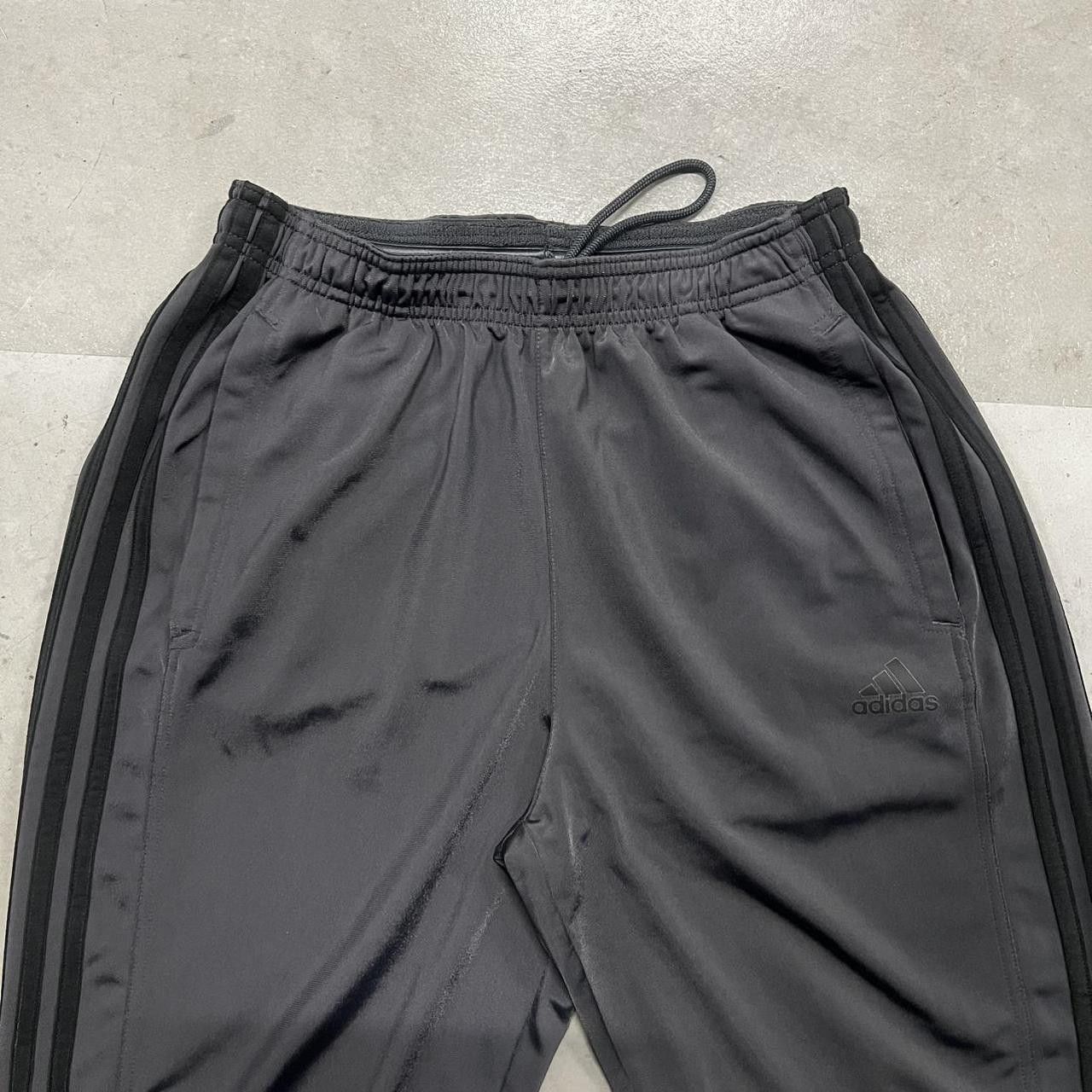 Adidas Vintage Y2K/2000s Black Adidas Striped Trackpants With adjustable waistband and leg zippers! Size US 30 / EU 46 - 3 Thumbnail