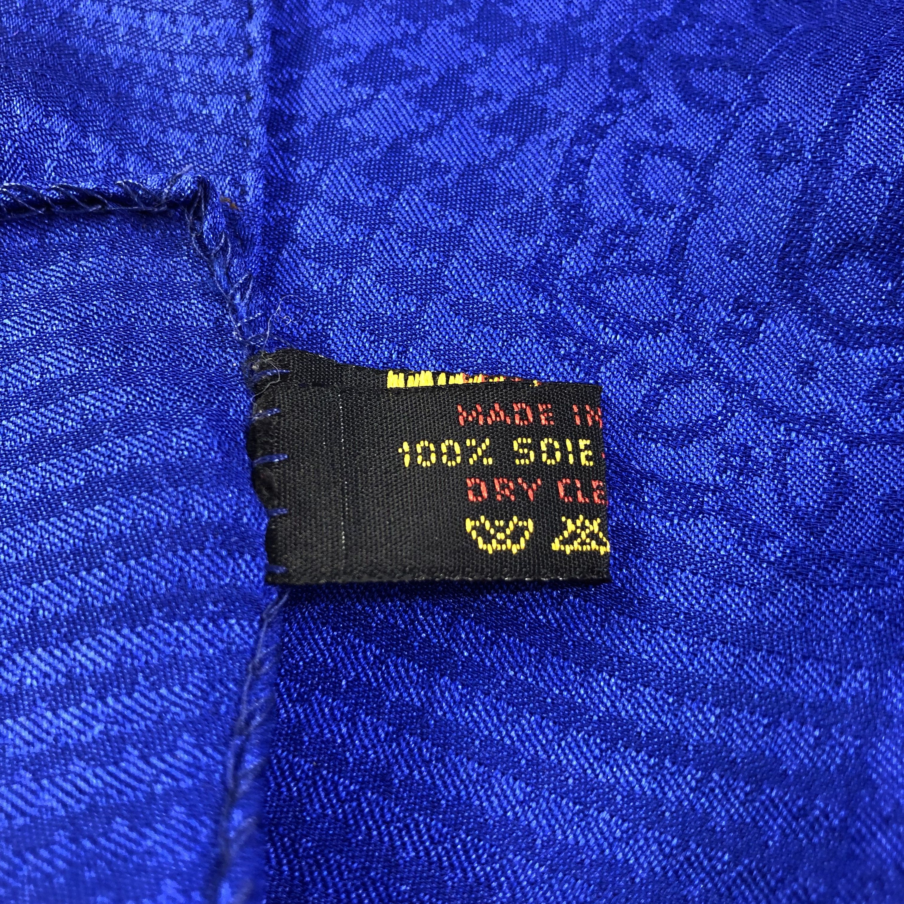 Vintage Vintage Marc Rozier Luxury Blue Paisley Silk Scarf M730 Size ONE SIZE - 4 Thumbnail
