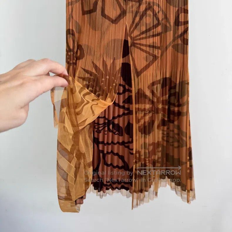 Issey Miyake Issey Miyake size:3 Brown Midi Skirt Size 22" - 3 Thumbnail