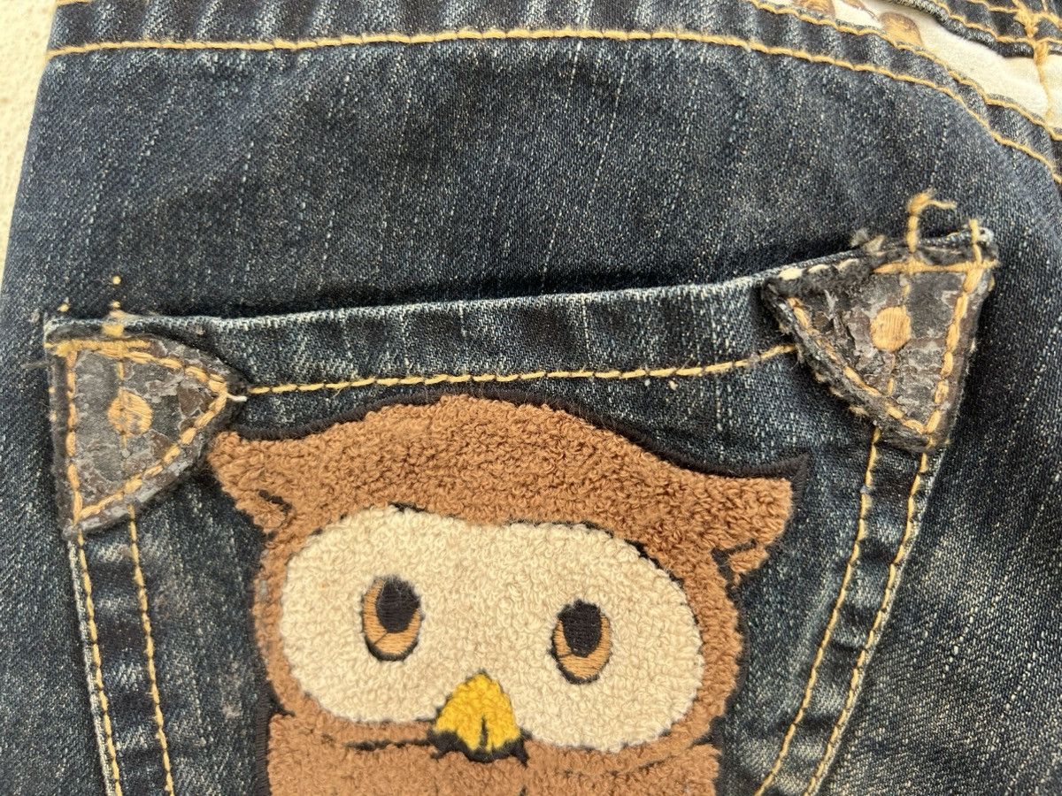 Vintage Lolita Owl Rusty Blue Denim Distressed Jeans Size US 29 - 16 Thumbnail