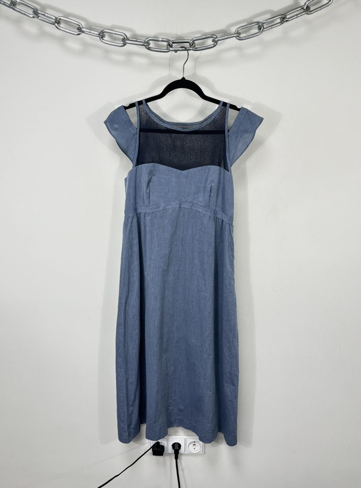 Cop Copine Cop Copine Salix Robe NWT Women’s Lined Blue Midi Dress Size M / US 6-8 / IT 42-44 - 1 Thumbnail