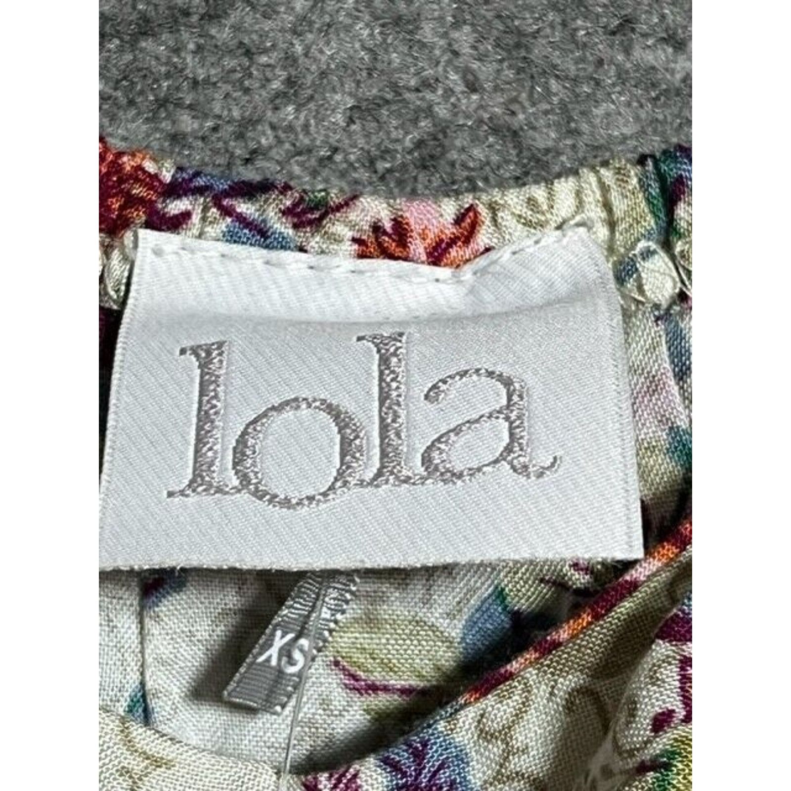 Other Lola Shift Dress Womens XS Floral Ruffle Rayon V Neck Ivory Size XS / US 0-2 / IT 36-38 - 6 Thumbnail