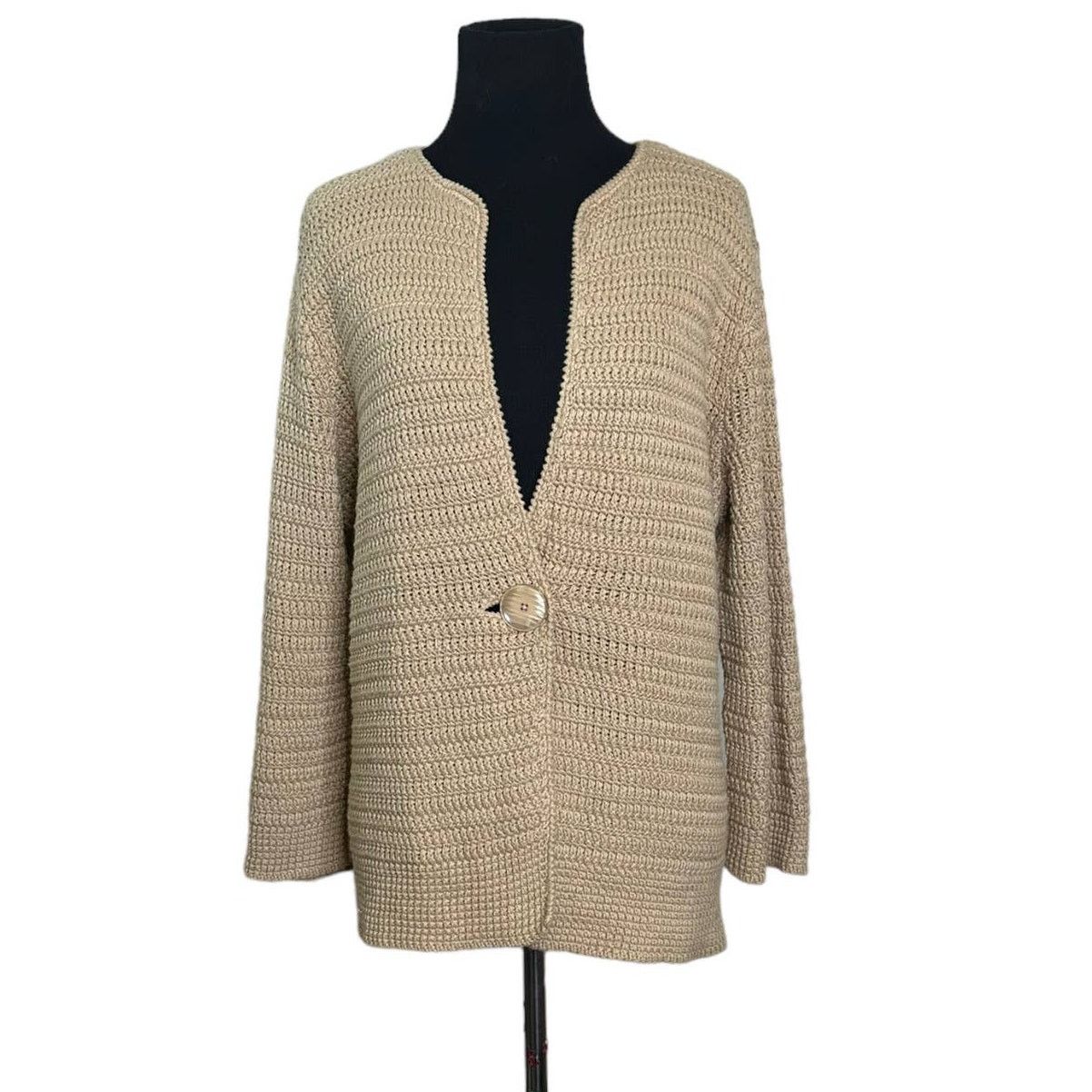 Jones New York Jones New York beige one button cardigan size Large Size L / US 10 / IT 46 - 1 Thumbnail