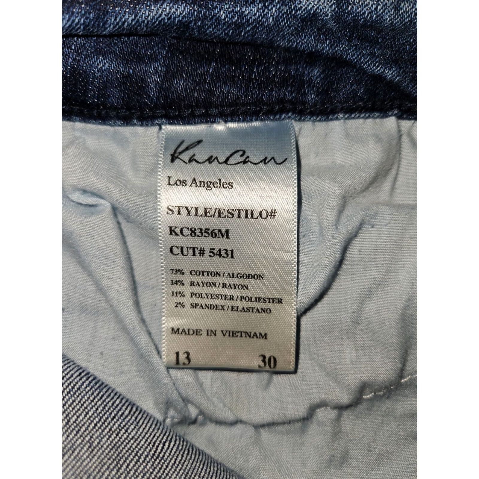 Vintage Kancan Cherish High Rise Skinny Jeans Women's 13 Distressed Stretch Blue 5-Pocket Inseam 29.5in Regular Size 34" / US 12 / IT 48 - 3 Thumbnail