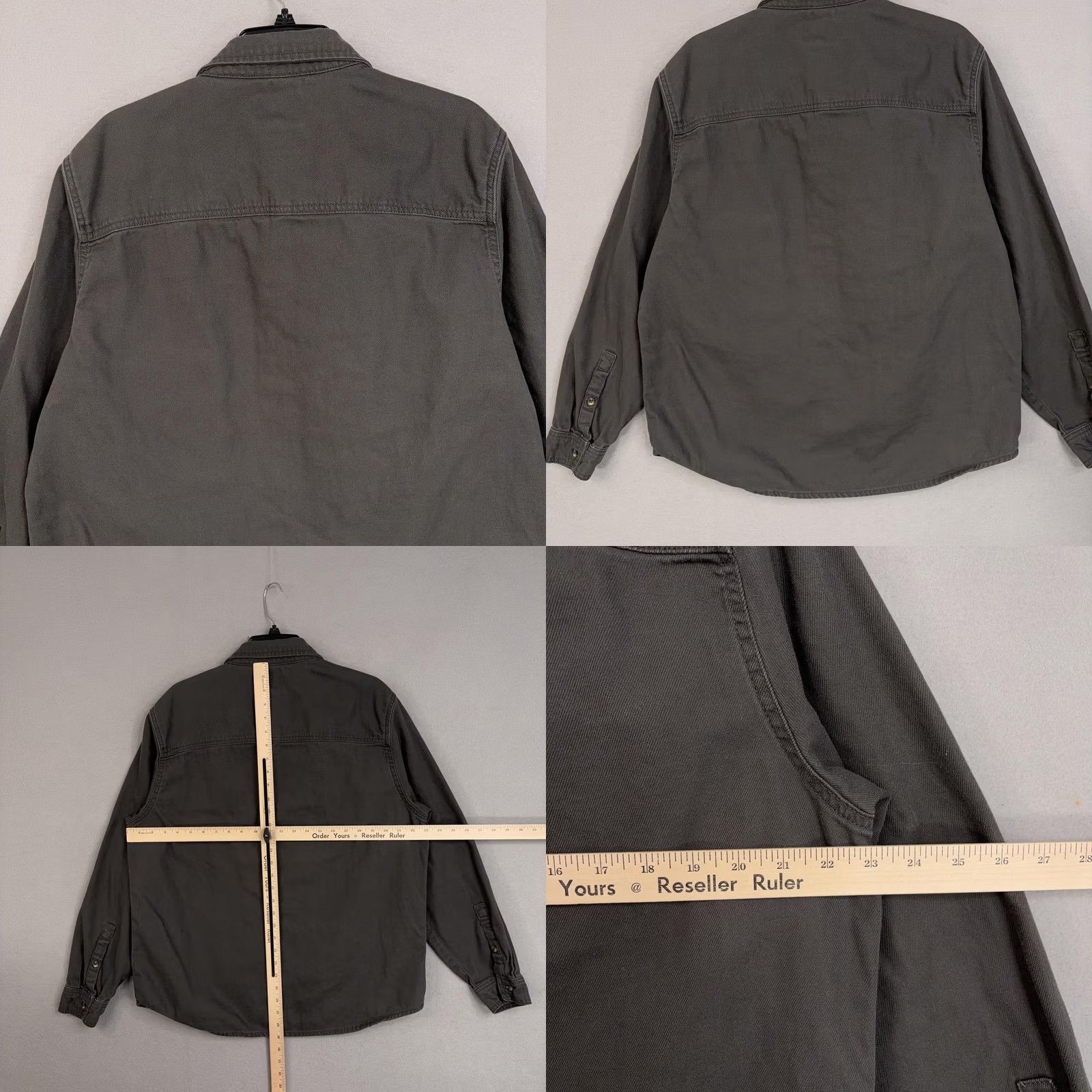 Lucky Brand Lucky Brand Shirt Mens Large Gray Twill Button-Front Utility Pockets Shacket Jacket Casual Workwear Size US L / EU 52-54 / 3 - 8 Thumbnail