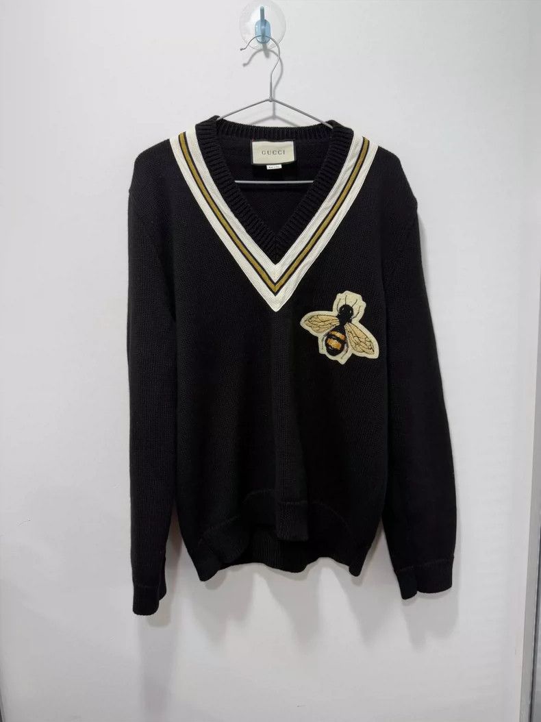 Gucci Gucci Little Bee V-neck sweater 2504-Nextarrow Size US L / EU 52-54 / 3 - 1 Thumbnail