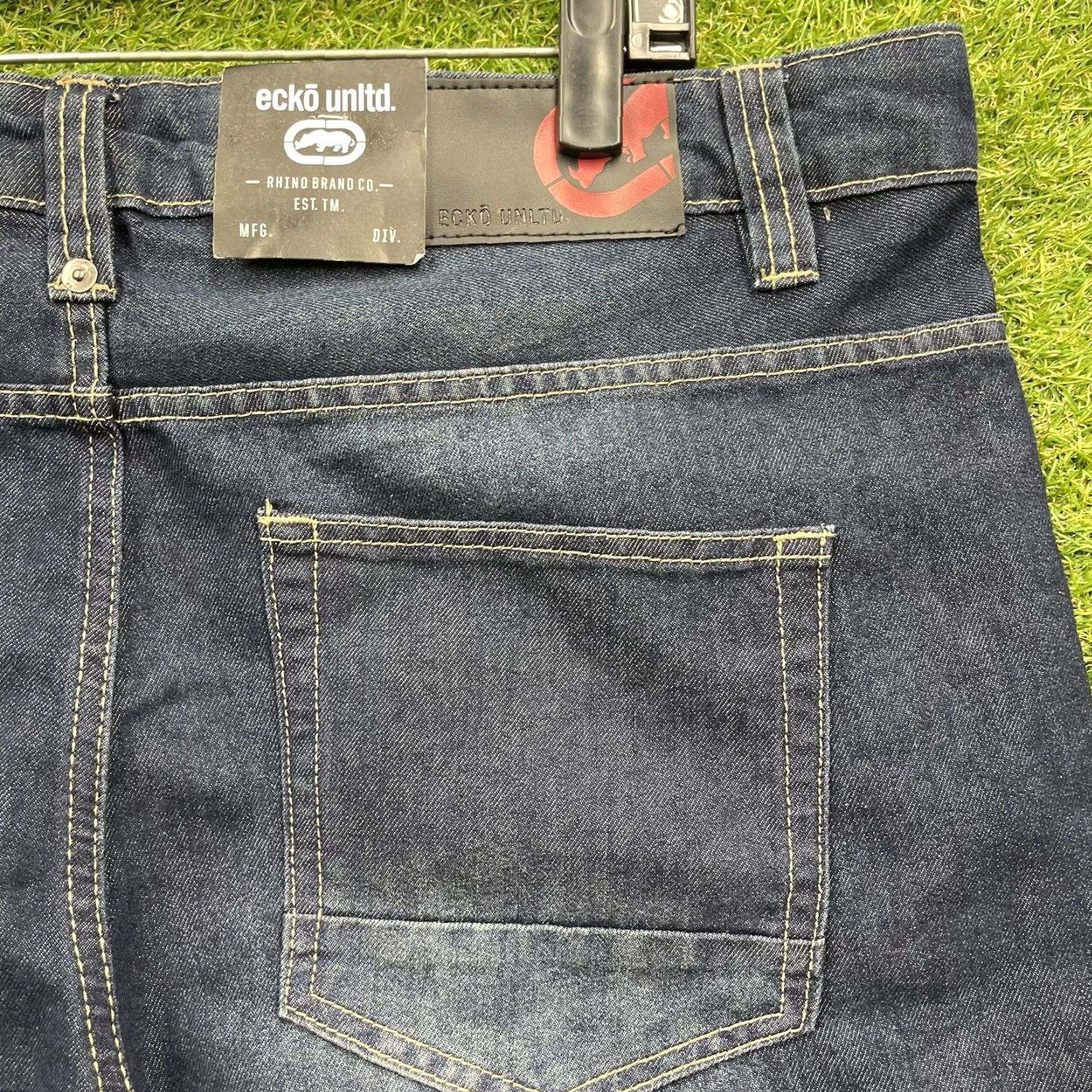 Ecko Unltd. ECKO UNLTD Shorts Mens 38 Blue Dark Wash Denim Relaxed Fit Grunge Punk Y2K NWT Size US 38 / EU 54 - 3 Thumbnail