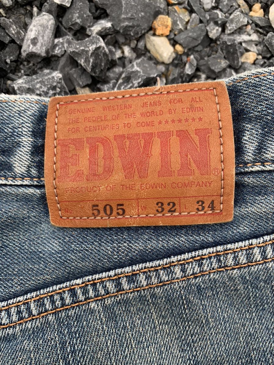 Edwin VINTAGE EDWIN 505 SELVEDGE RUSTY DISTRESSED JAPANESE DENIM Size US 31 - 12 Thumbnail