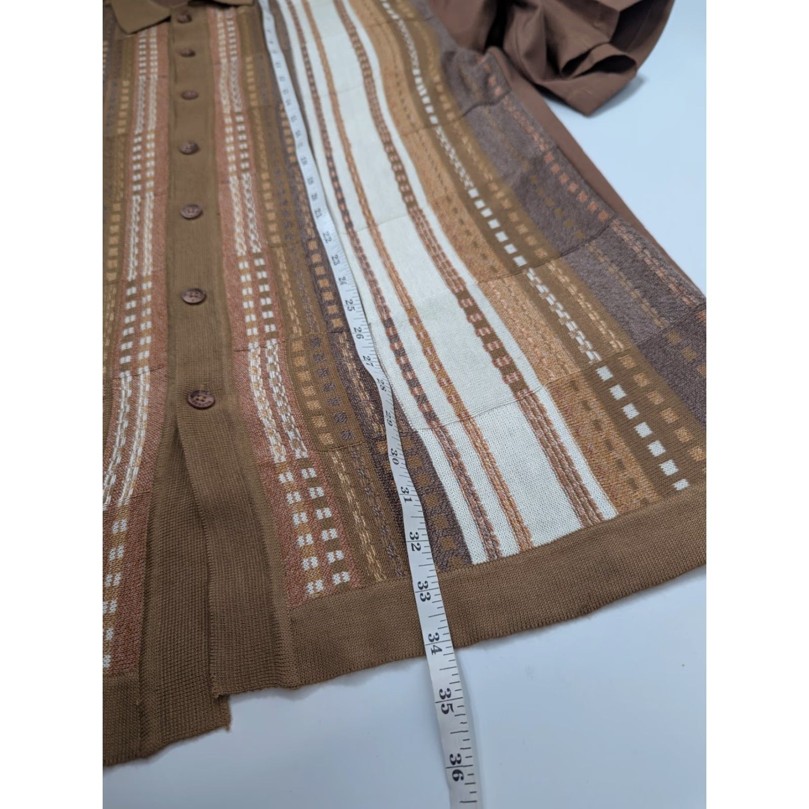 Etro SilverSilk Shirt Men's 2XL Brown Button-Up Short Sleeve Stripe Vintage? No (adjust) Size US XXL / EU 58 / 5 - 4 Thumbnail