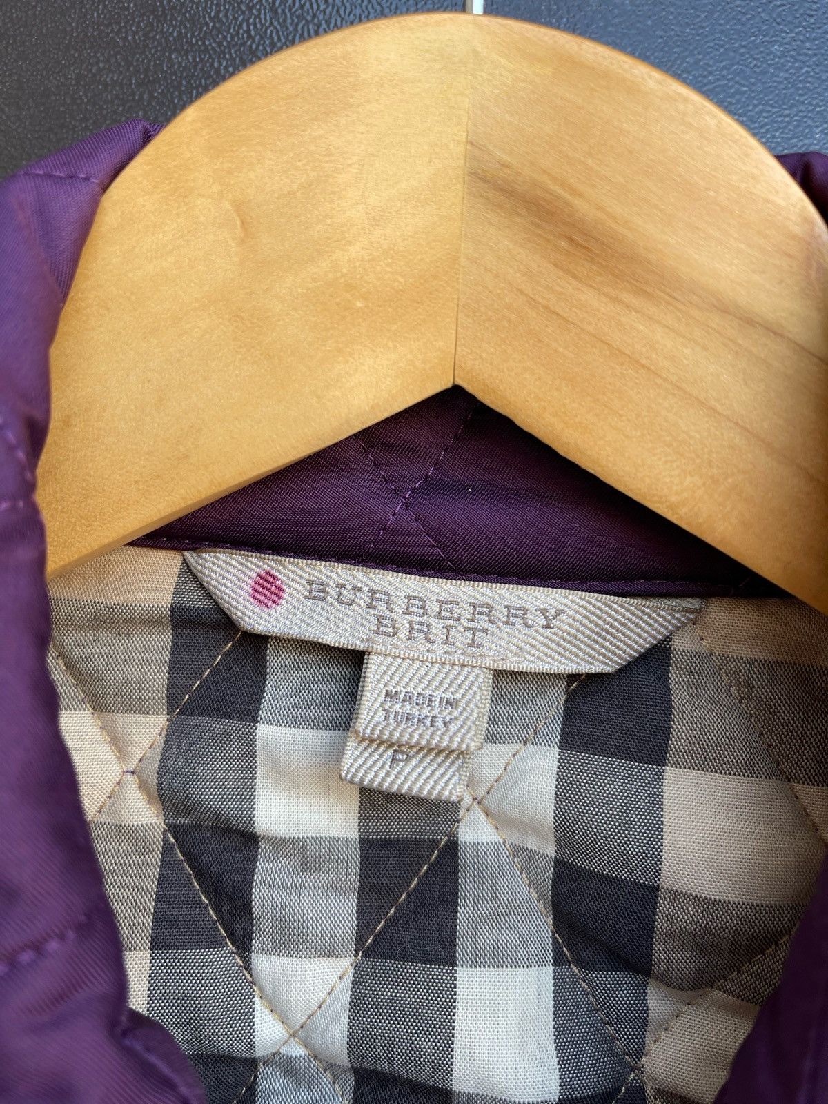 Burberry Burberry Brit Women Purple Check Quilted Lightweight Jacket Size S / US 4 / IT 40 - 10 Thumbnail