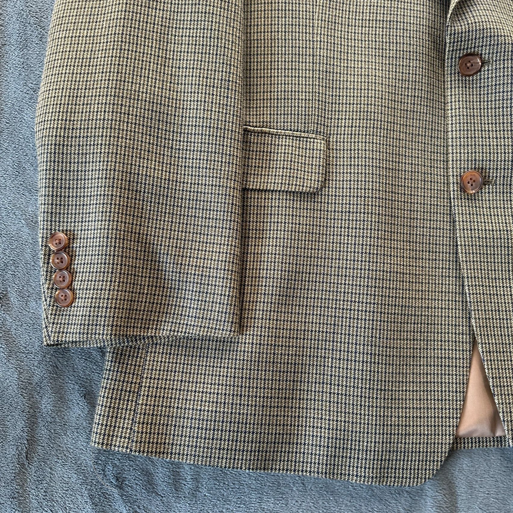 Ralph Lauren Ralph Lauren Blazer Mens 46L Brown Glen Plaid Prince Of Whales Check Lambswool Size 46R - 4 Thumbnail