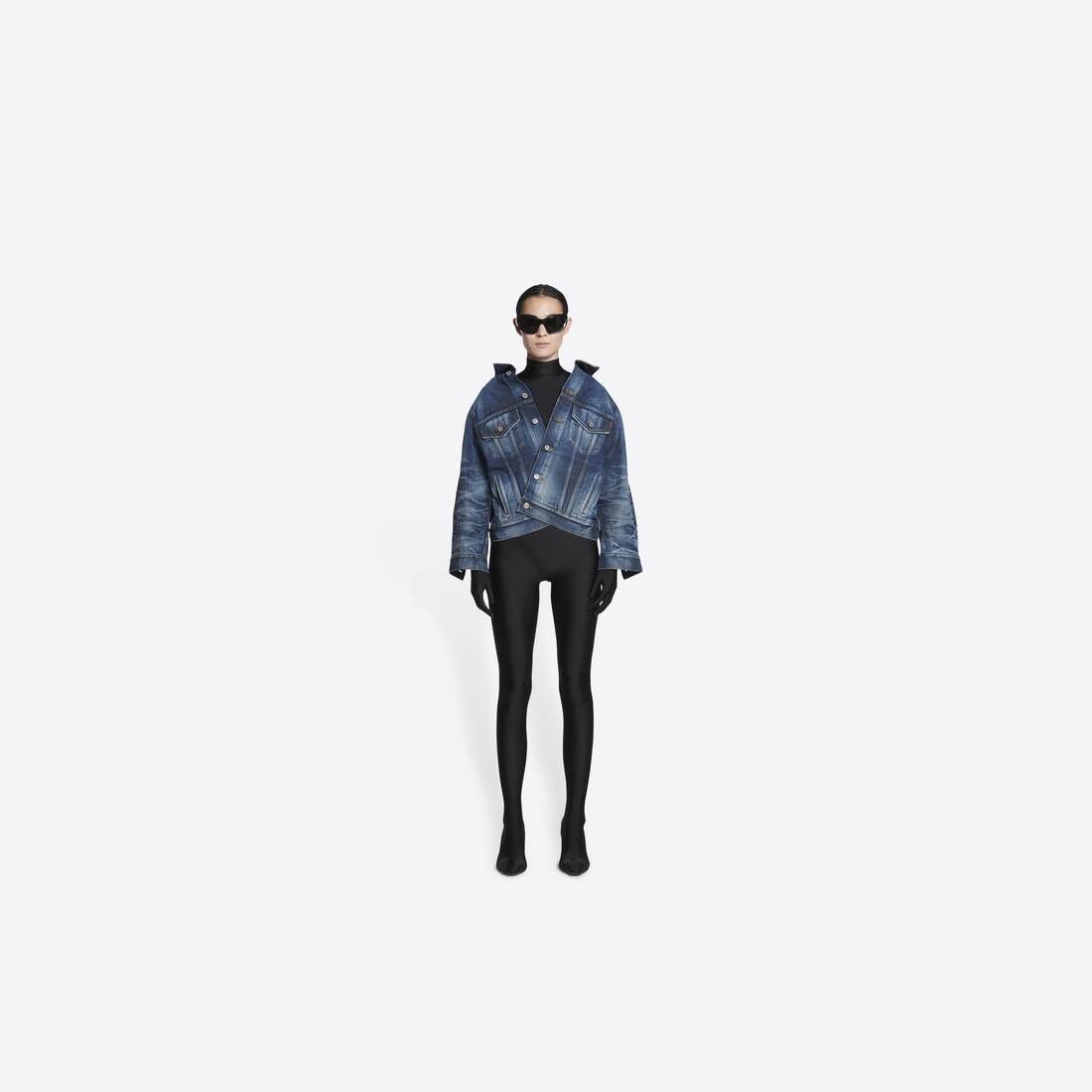 Balenciaga o1mt1gz1124 Swing Jacket in Blue Size XL / US 12-14 / IT 48-50 - 3 Thumbnail