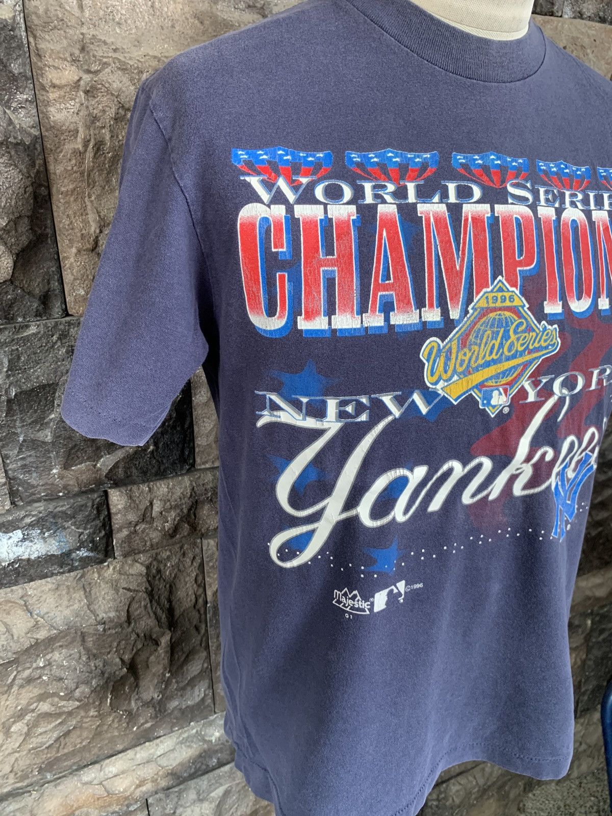 New York Yankees Vintage 90s New York Yankees MLB Team World Championship Tee Size US M / EU 48-50 / 2 - 5 Thumbnail