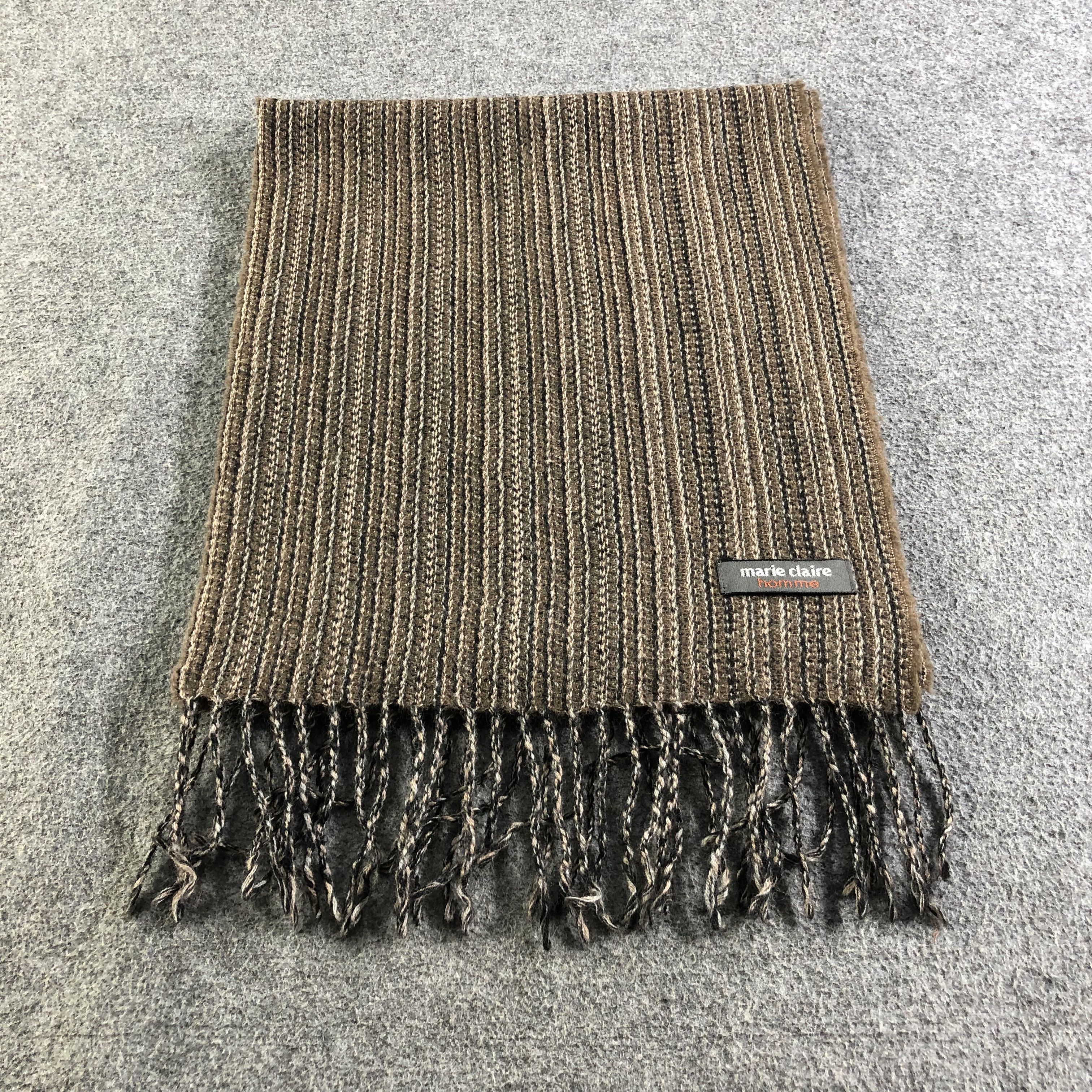 Vintage Marie Claire Homme Wool Scarf Muffler Neckwear V2577 Size ONE SIZE - 2 Thumbnail