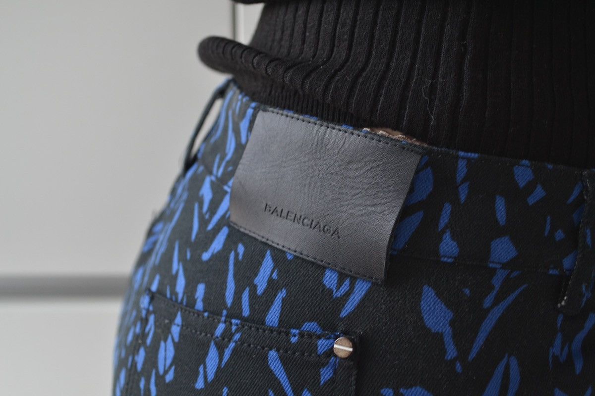 Balenciaga Balenciaga Pants Jeans Black Blue Print Trousers Cotton Size 28" / US 6 / IT 42 - 4 Thumbnail