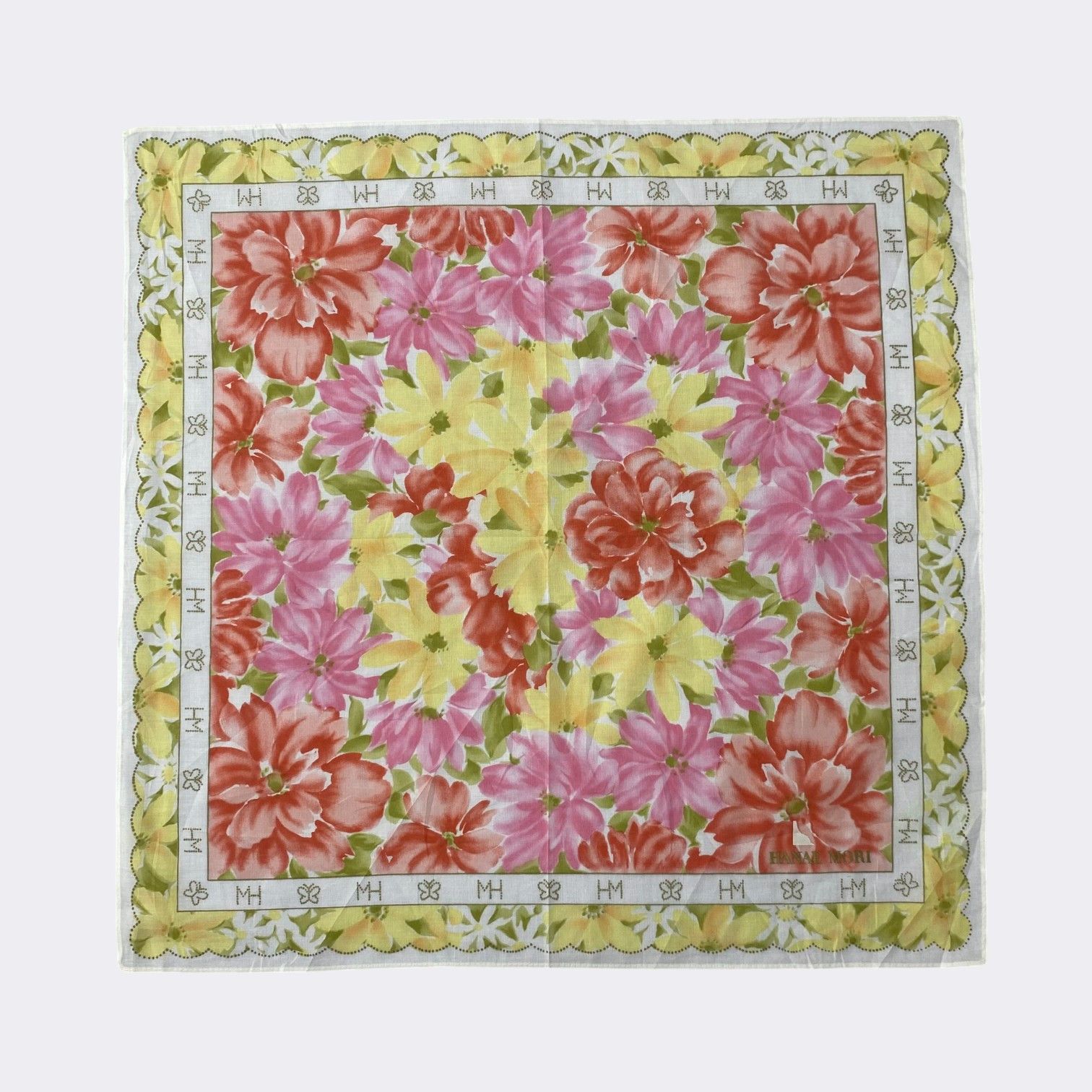 Hanae Mori Vintage Hanae Mori Handkerchief Neckerchief Bandana H106R Size ONE SIZE - 1 Thumbnail