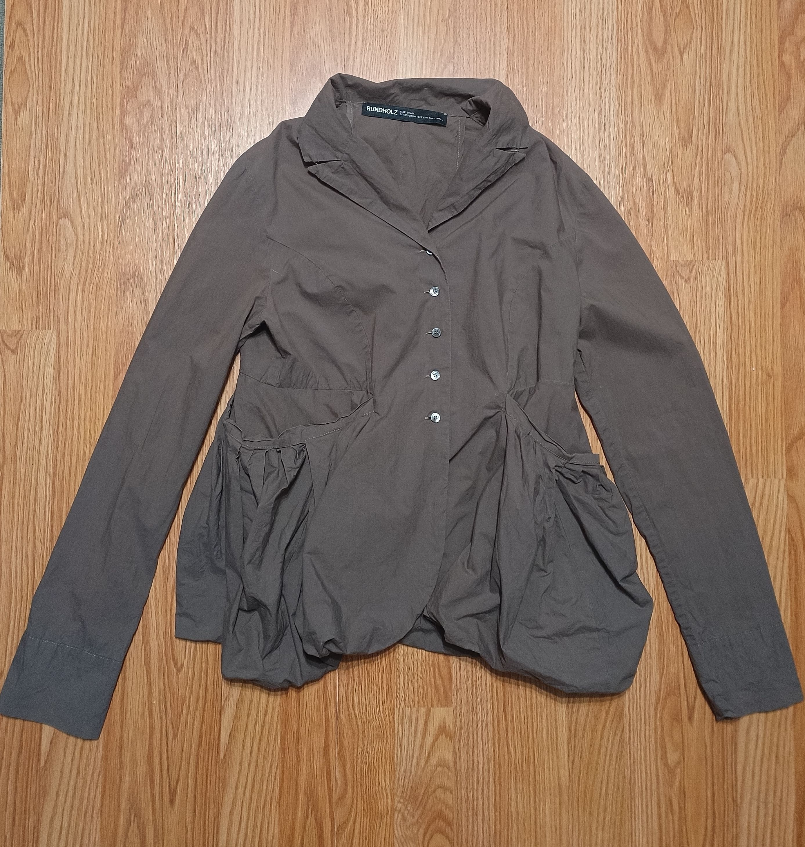 Rundholz RUNDHOLZ Olive Shirt Asymmetric Blouse Black Label Size S Size S / US 4 / IT 40 - 6 Thumbnail