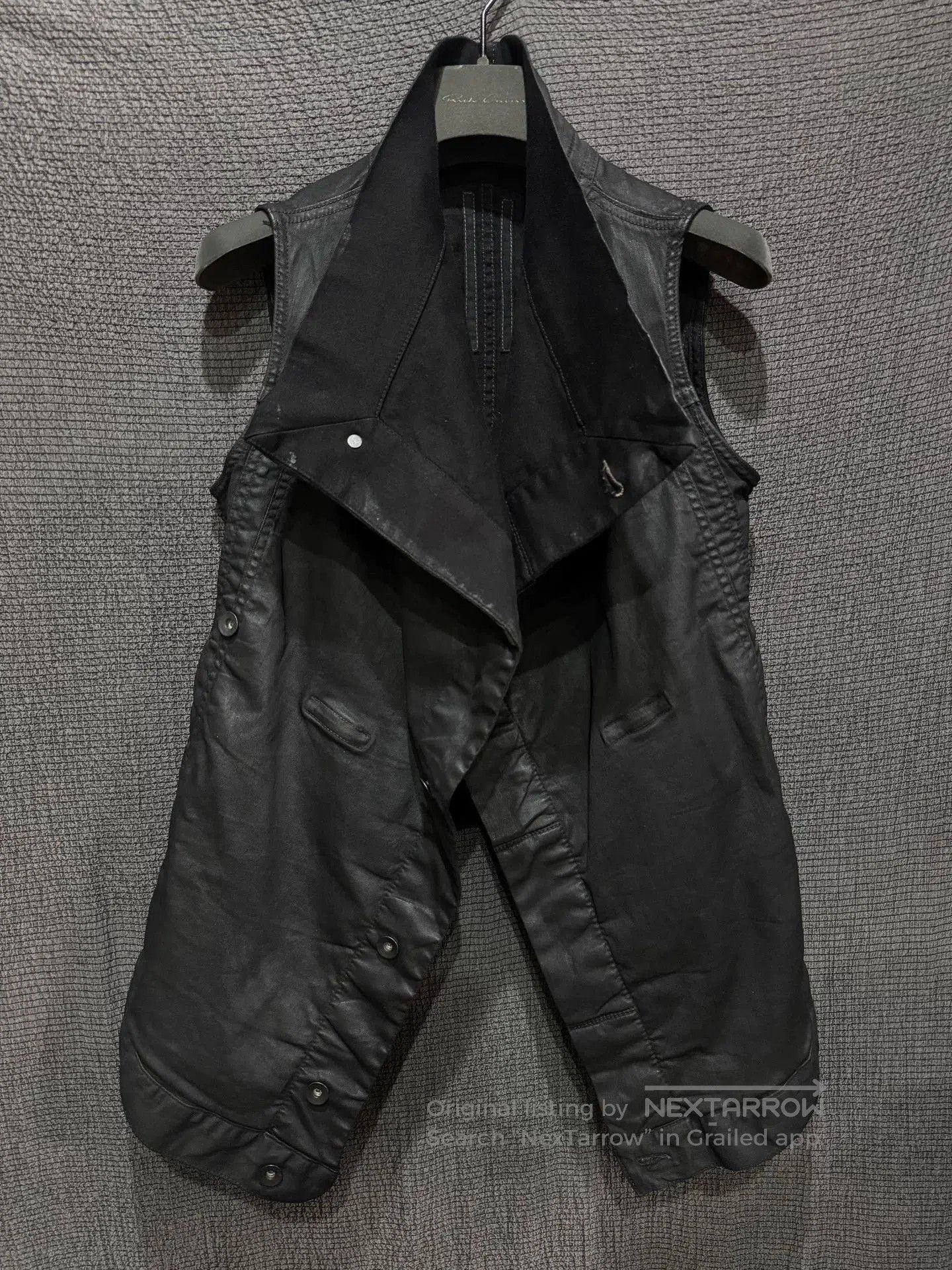 Rick Owens rick owens waxed denim vest jacket. Size US S / EU 44-46 / 1 - 1 Thumbnail