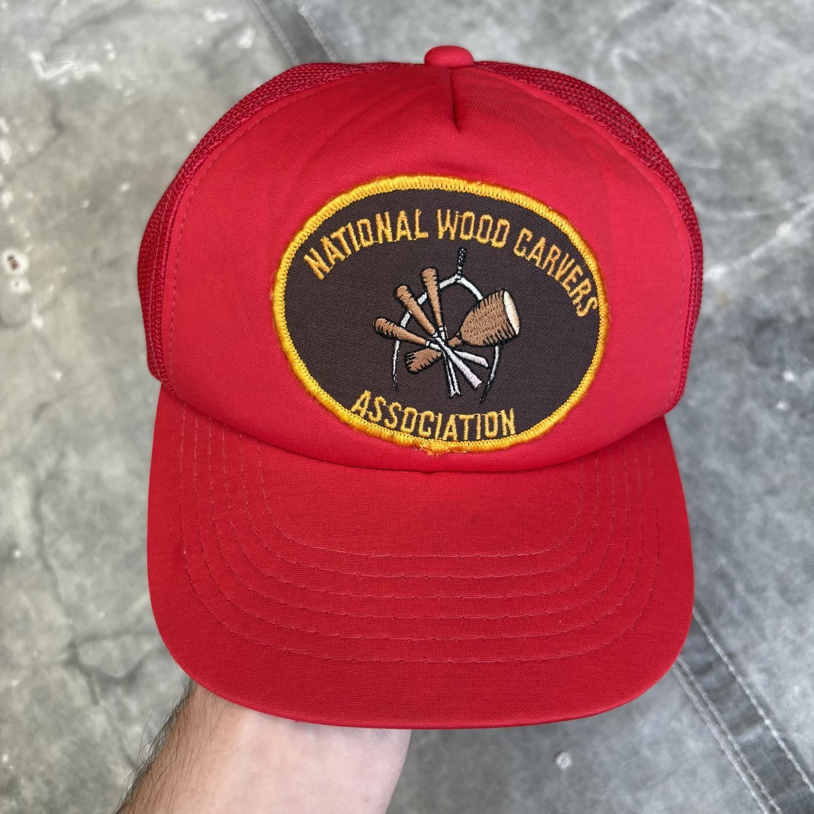 Vintage Vintage 80s National Wood Carvers Association Trucker Hat Size ONE SIZE - 1 Thumbnail