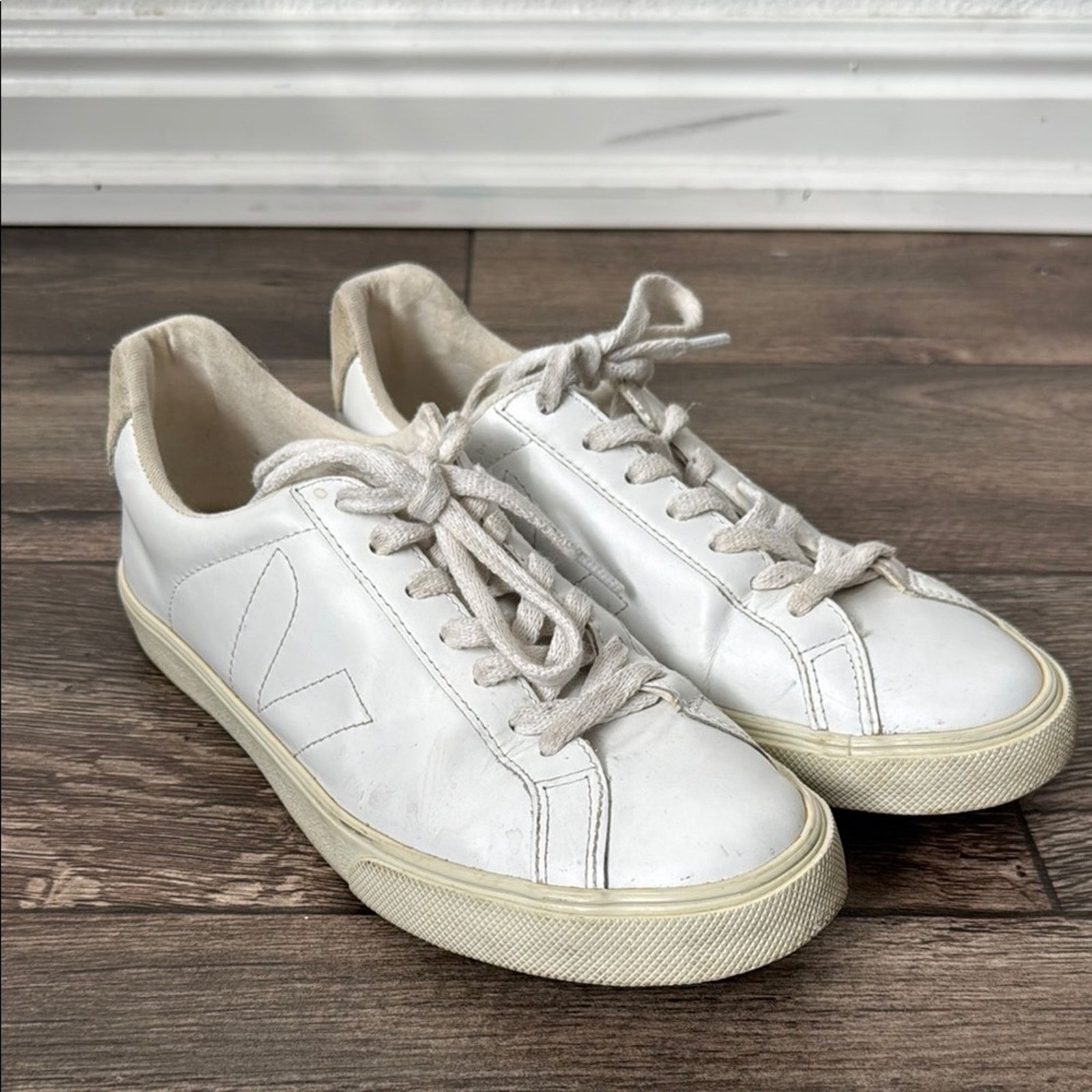 Veja Veja 8 Esplar Leather Logo Sneakers in White Size US 8 / IT 38 - 5 Thumbnail