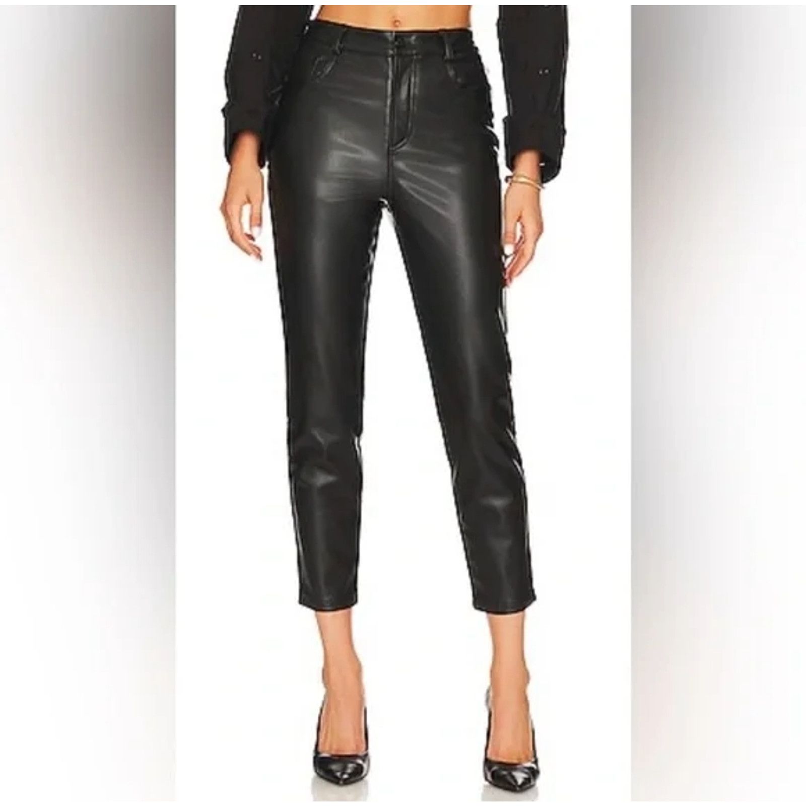 REVOLVE LBLC THE LABEL Robin Vegan Leather Pant in Black Sz Medium Size 30" / US 8 / IT 44 - 1 Thumbnail