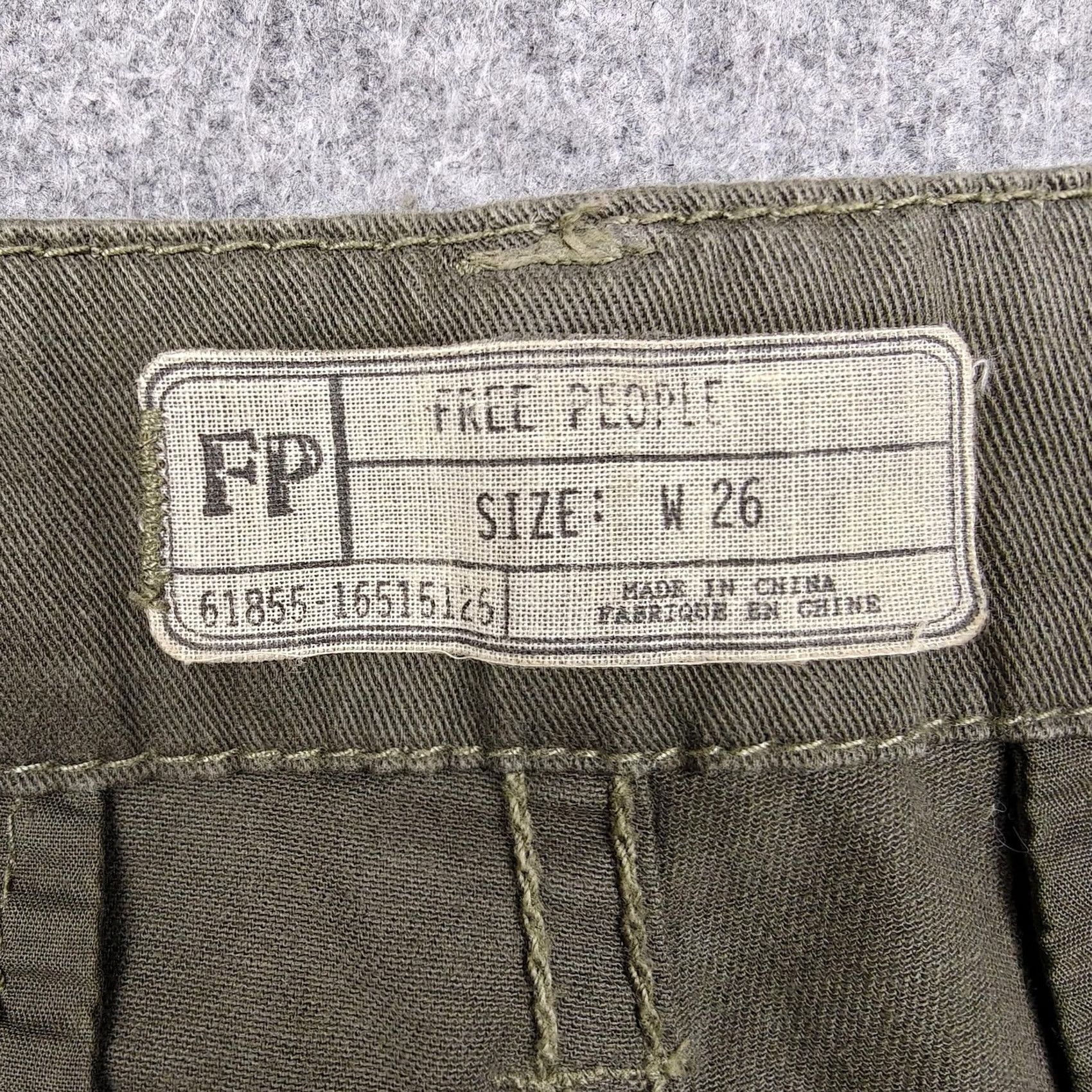 Free People Free People Pants Womens 26 Green Twill Cargo Slim Ankle Zip Stretch Pockets Size 26" / US 2 / IT 38 - 5 Thumbnail